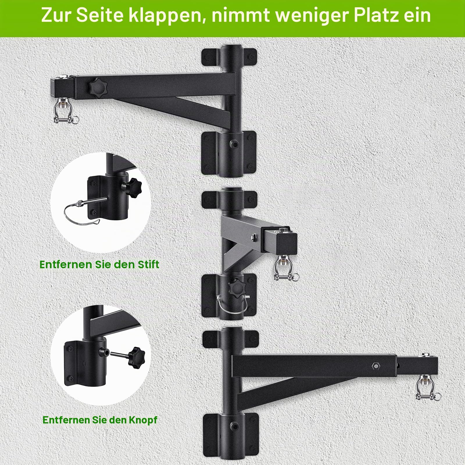 Kipika Heavy Bag Wandhalterung – Drehbare Hochleistungs-Boxsackhalterung für den Einsatz im Heim-Fitnessstudio im Innenbereich, einstellbare Länge für Kickboxen, Muay Thai und Speed ​​Bags