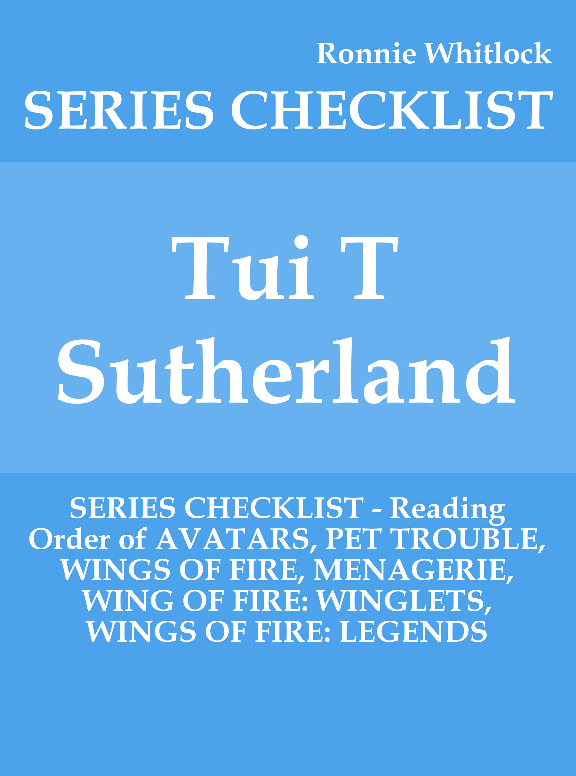 Buy Tui T Sutherland SERIES CHECKLIST Reading Order of AVATARS, PET