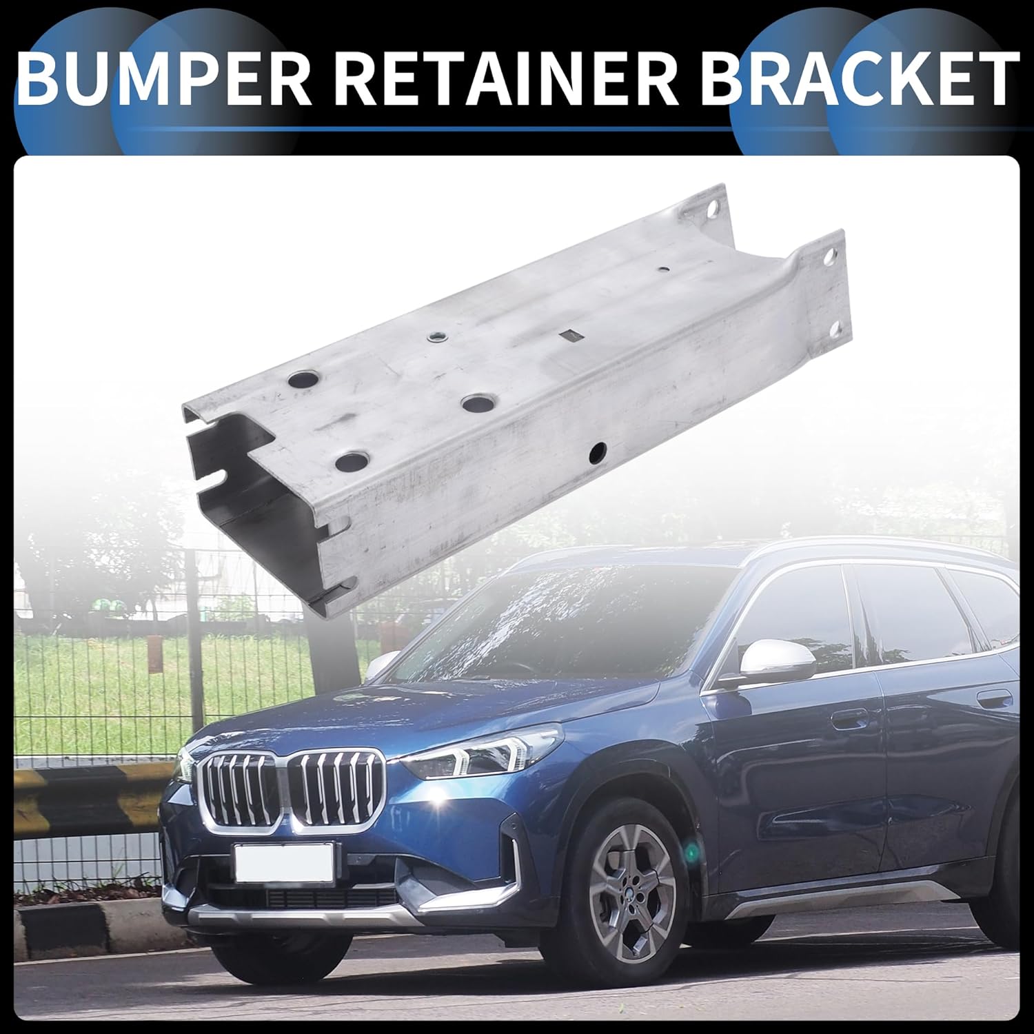 Bumper Support Bracket, Right Side Front Bumper Retainer Bracket Hold Mount No.51647274660 for BMW X4 2015-2018 Aluminum Silver Tone, 1 Pc