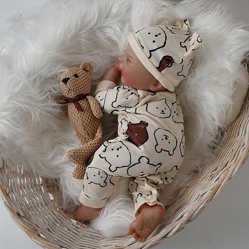 Miniatura 6 de MYREBABY Muñeca realista de bebé Reborn de 17 pulgadas, muñeca de bebé recién nacida, muñecas de bebé recién nacidas, cuerpo de vinilo suave,