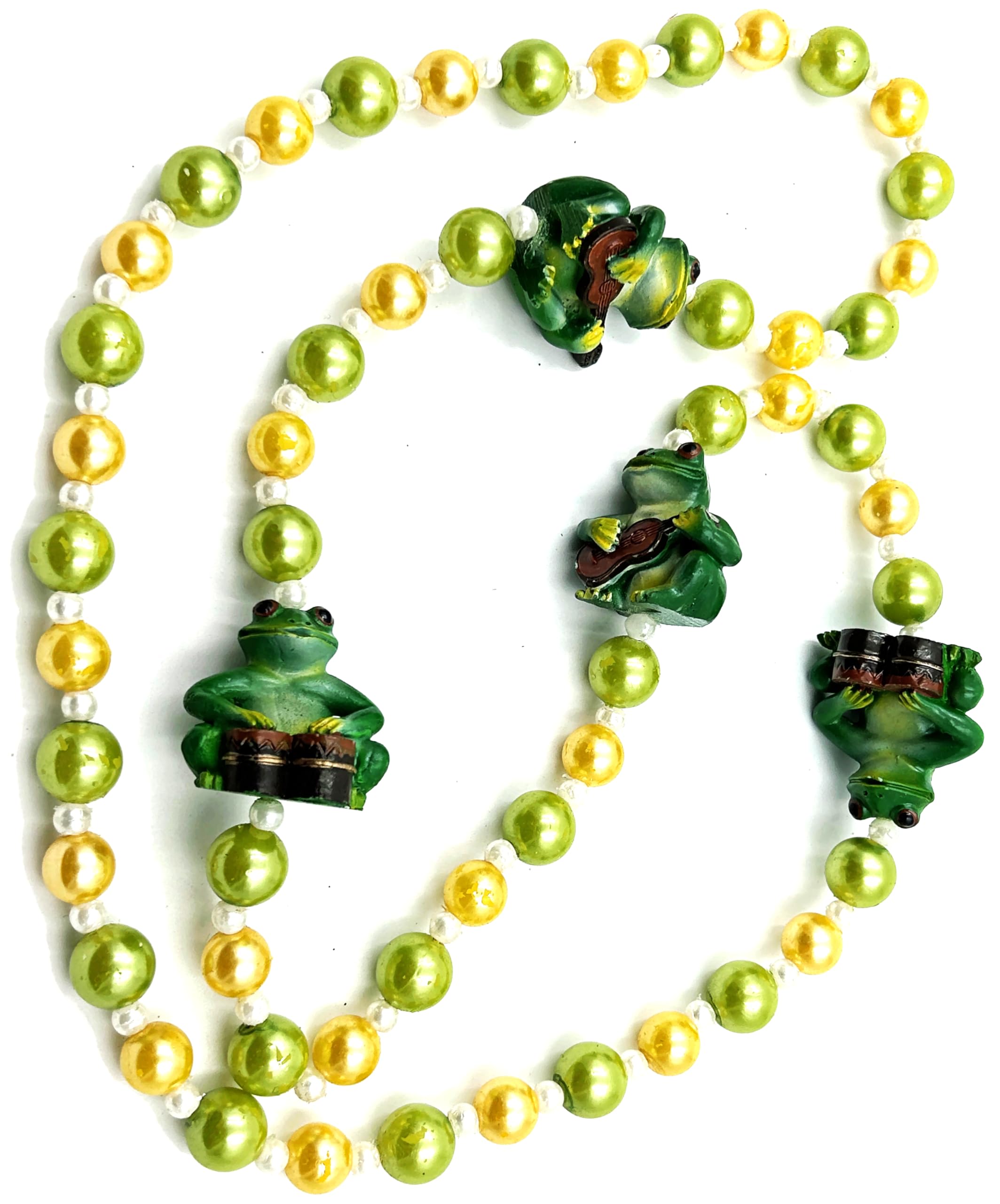 Frog Band Mardi Gras Bead Necklace New Orleans Drums Guitar