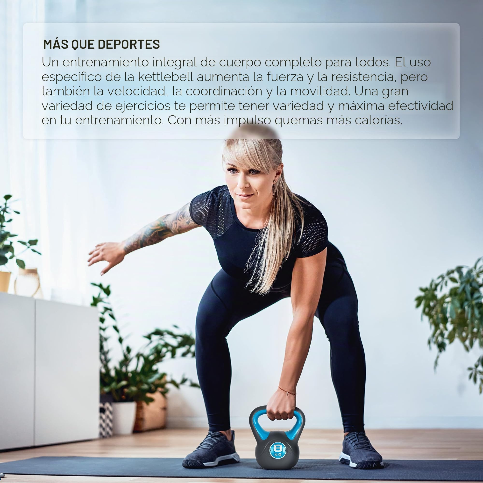 MSPORTS Pesa rusa de 2 a 20 kg, incluye póster de ejercicios con pesas rusas