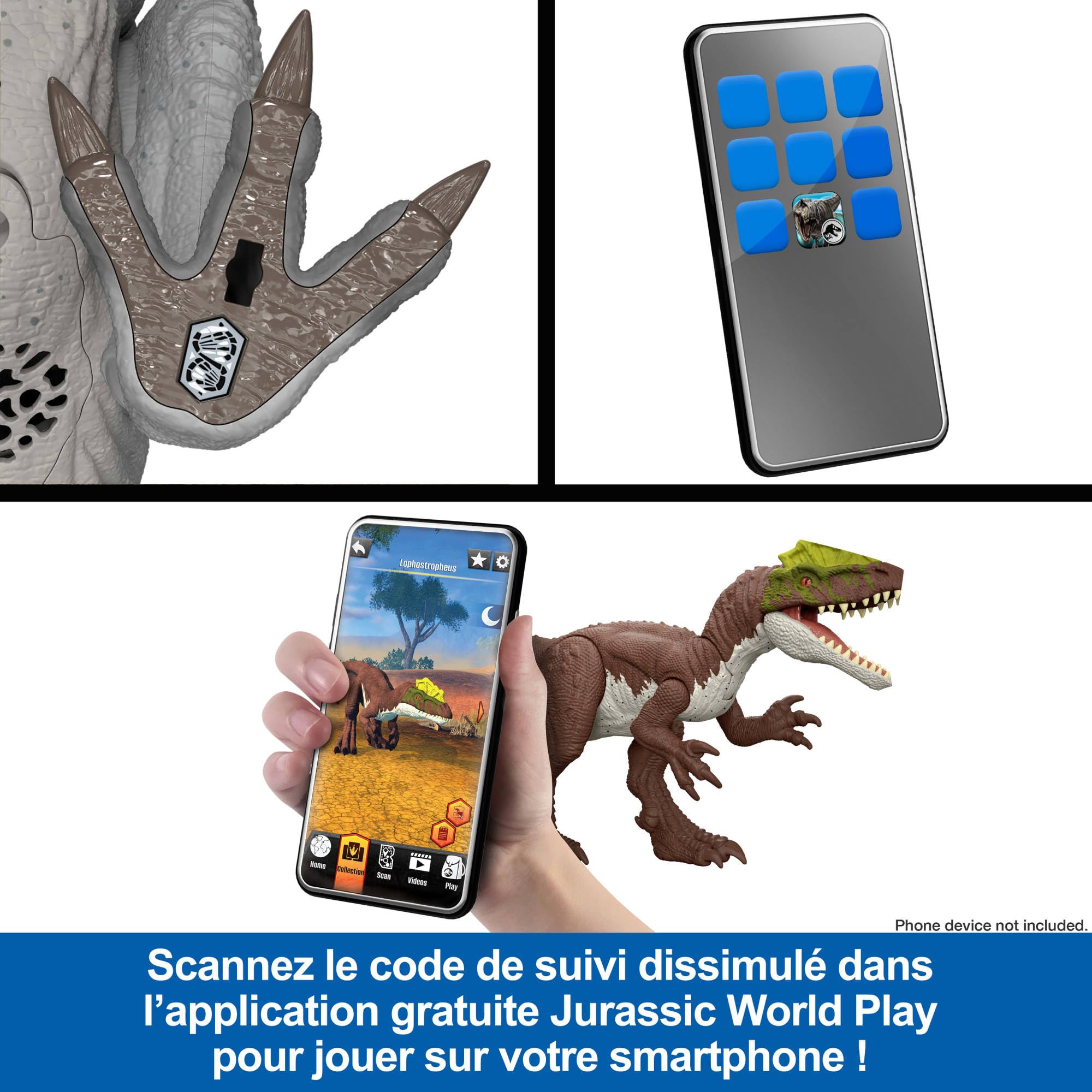 Mattel Jurassic World Renaissance Figurine articulée Spinosaurus, jouet dinosaure avec 2 mouvements d’attaque, fidèle au film, jeu virtuel, JGB57