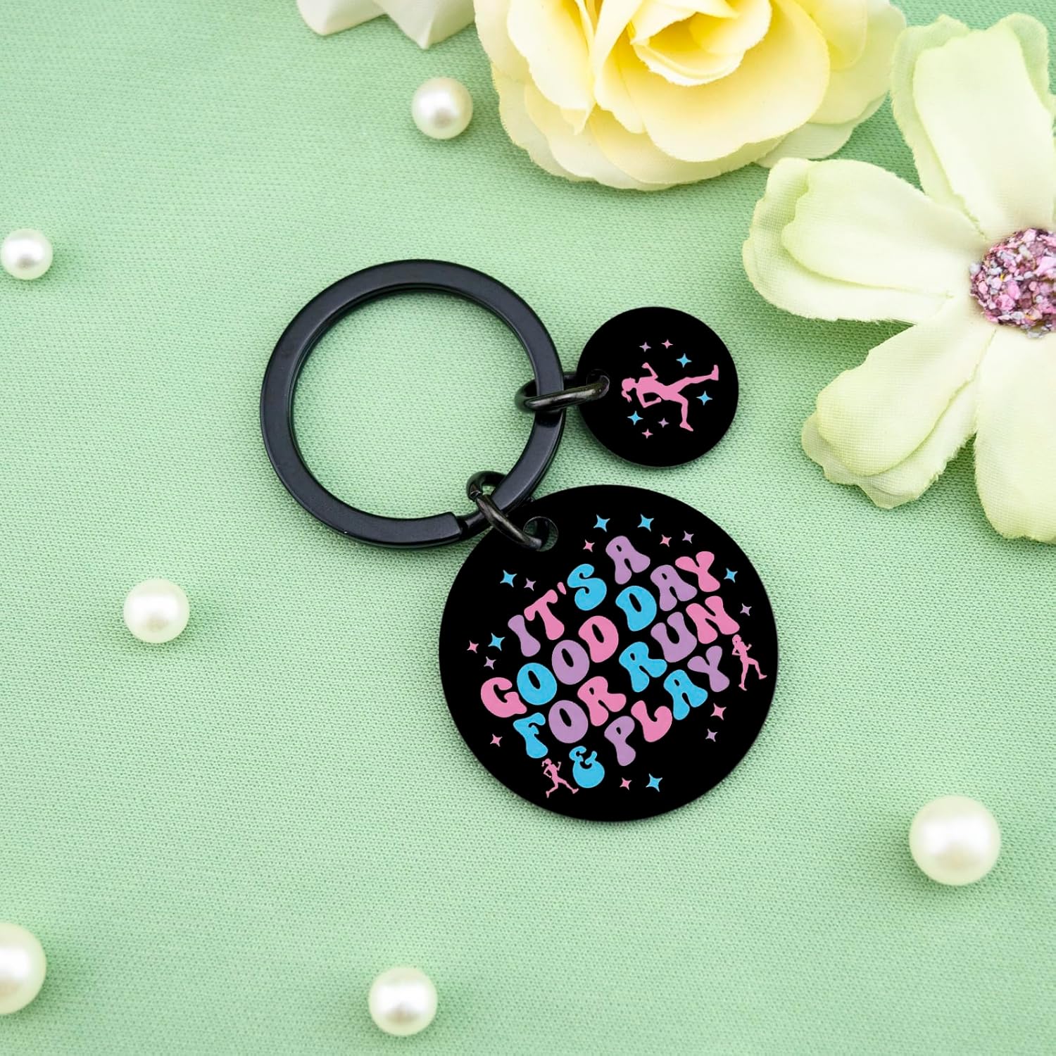 igvean Valentines Day Gifts for Women Runner Gifts Running Gift Best Gift for Runners Men Women Track and Field Keychain Cross Country Running Present - Image 2