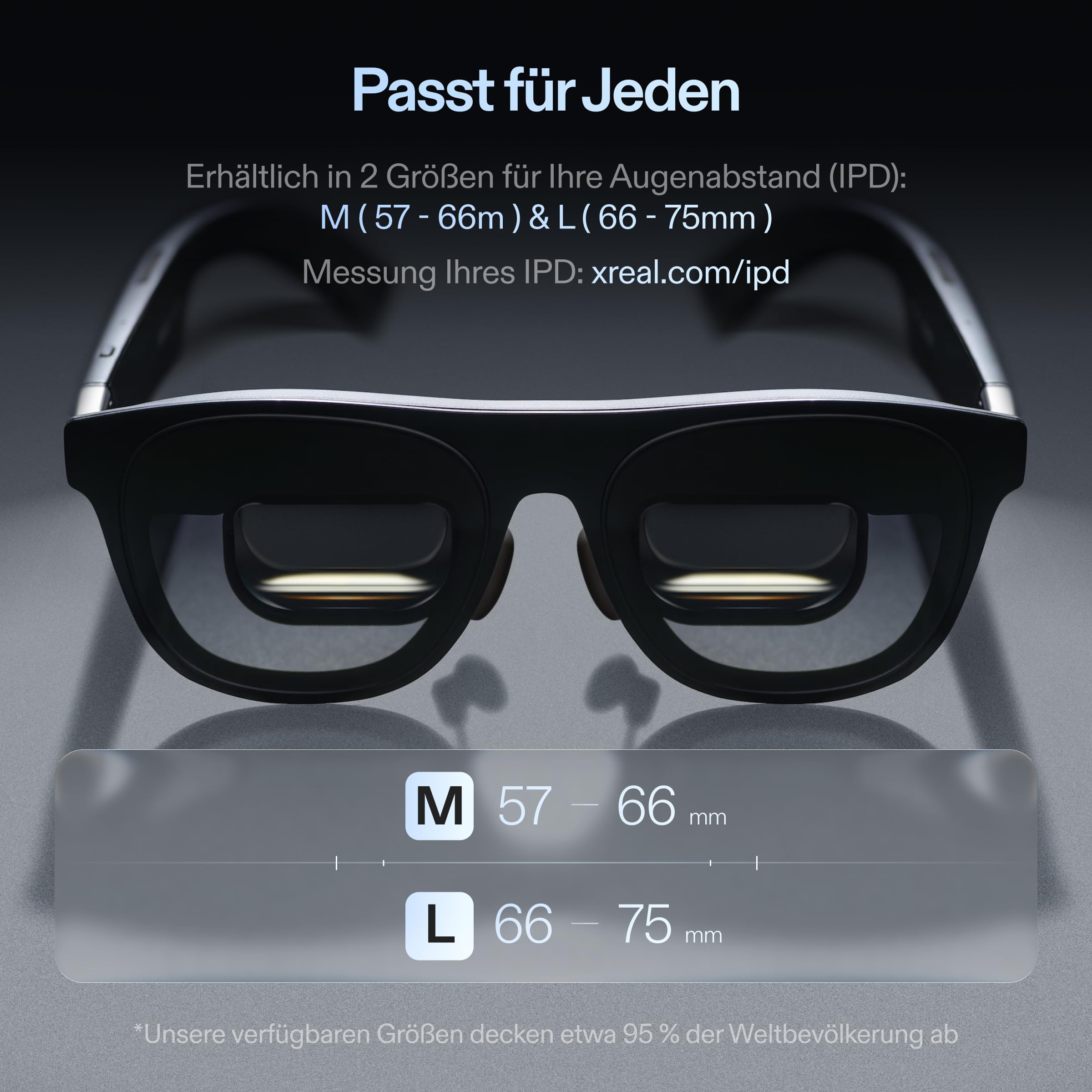 XREAL One Pro AR Brille mit X1 Chip,REAL 3D XR Brille Native 3DoF, X-Prism Optik, 57° Sichtfeld 171" 120Hz HD Display, Sound Bose AR Glass für iPhone 17/16,SteamDeck,ROG,Mac PC Android (M(IPD57–66mm))