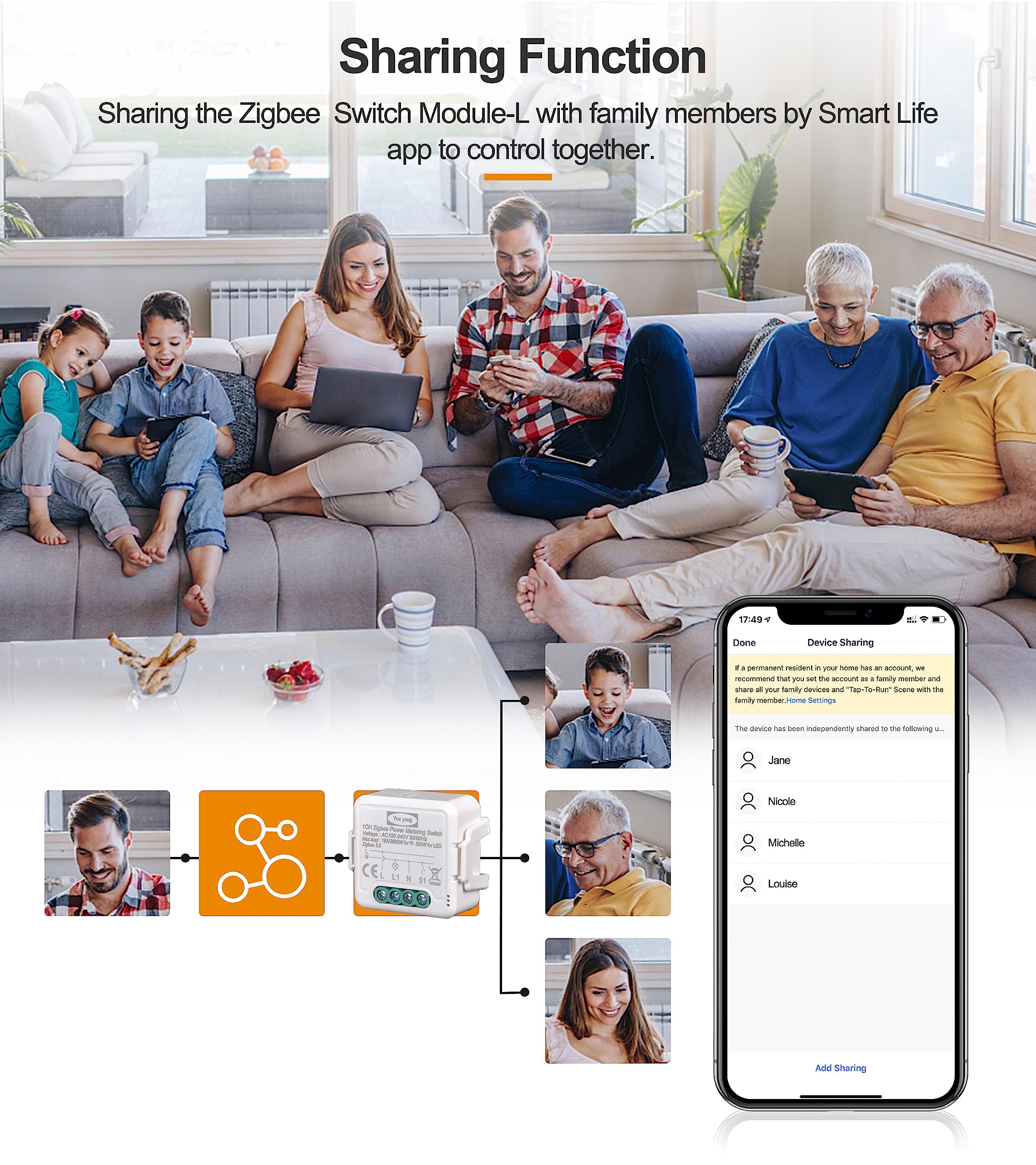 Interruttore zigbee 16A con Misuratore di Consumo Elettrico, Relè power metering Smart Controllo App Smart Life, On/Off Controllo,Compatibile con Alexa Echo e Google Home, Relè 3680W (4)