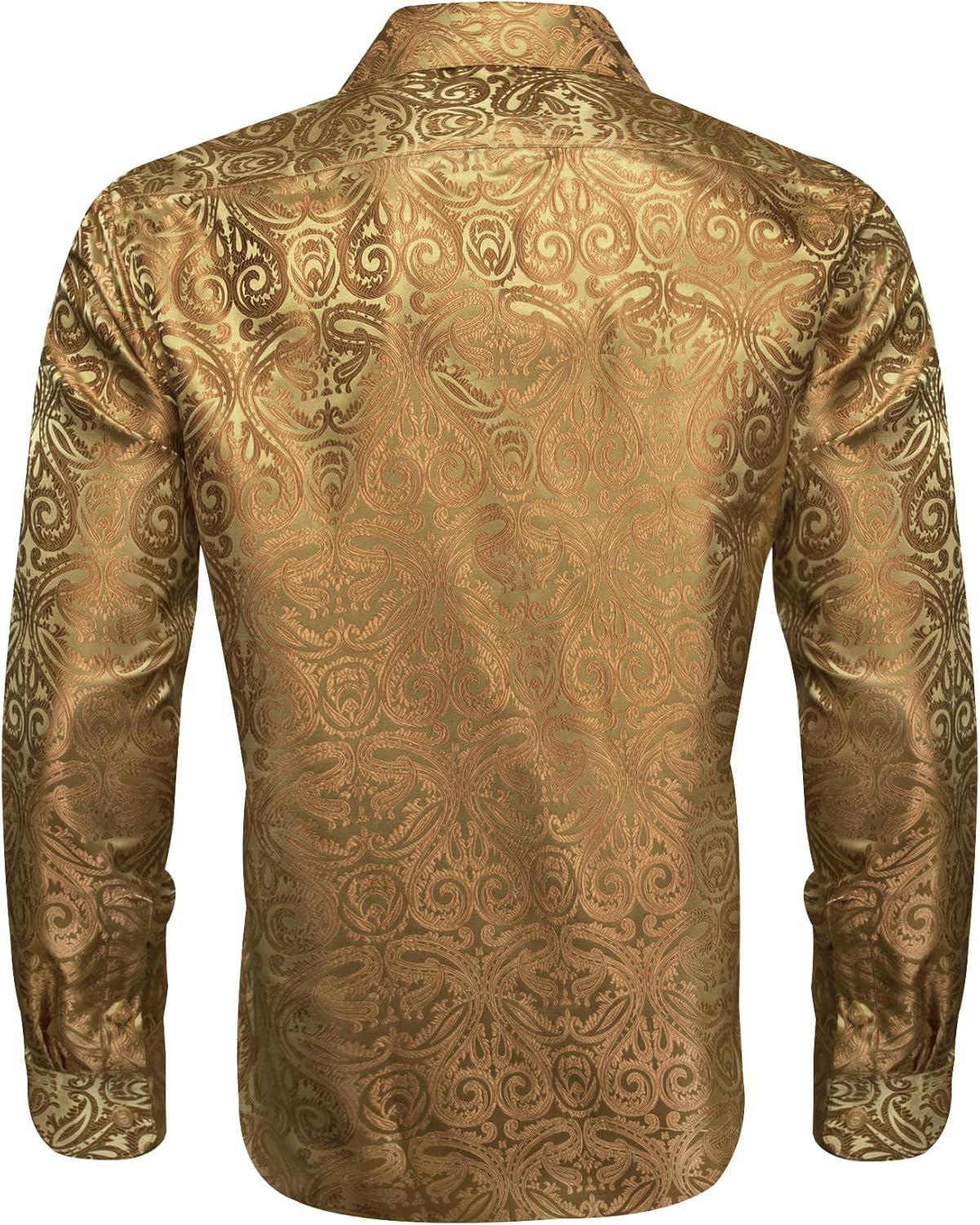 Barry.Wang Mens Casual Long Sleeve Shirts Silk Button Up Novelty Paisley Formal Dress Shirt Western Mexico Cowboy - Image 5