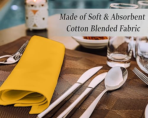 Vista 236 de Ruvanti Servilletas de algodón 12 unidades, servilletas de tela suaves y cómodas, servilletas de lino de calidad hotelera de lujo – Servilletas