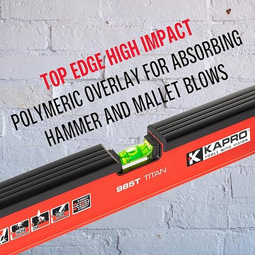 Miniatura 5 de Kapro - Juego de niveles de mampostería 985T y 724 - Niveles de 78" y 32" - No magnético - Cuenta con viales acrílicos calibrados a mano, sitio de