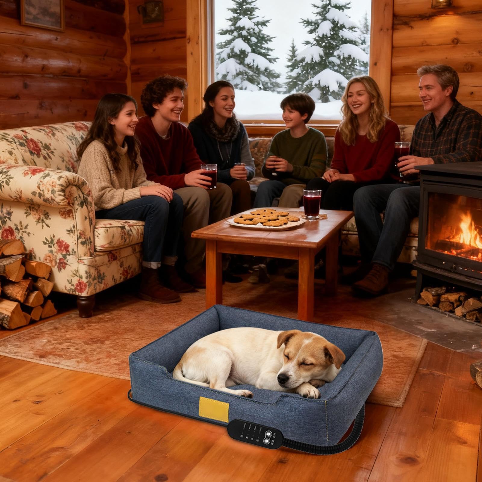 Almohadilla Térmica para Perros Calefaccion Electrica Con Temporizador | Cama Térmica Canina Para Gatitos Cachorros Animales Invierno Interior Hogar Sala de Estar Apartamento Dormir
