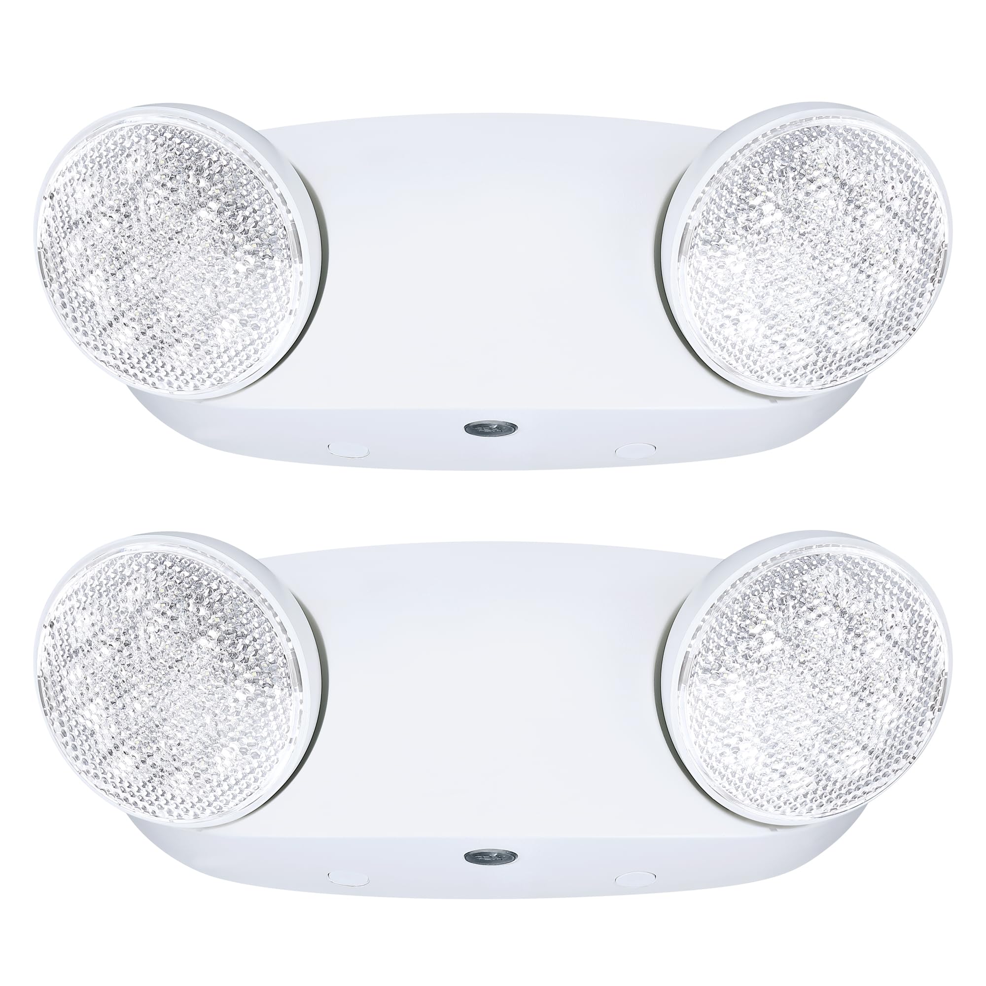 GRUENLICH LED Emergency Light, Exit Lighting Fixtures with 2 LED Bug Eye Heads and Back Up Batteries, UL 924 Qualified, 120/277 Voltage, 2-Pack