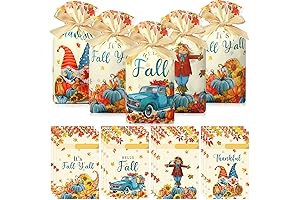 Qeeenar Fall Treat Bags Cellophane: Kitschy Autumnal Allure