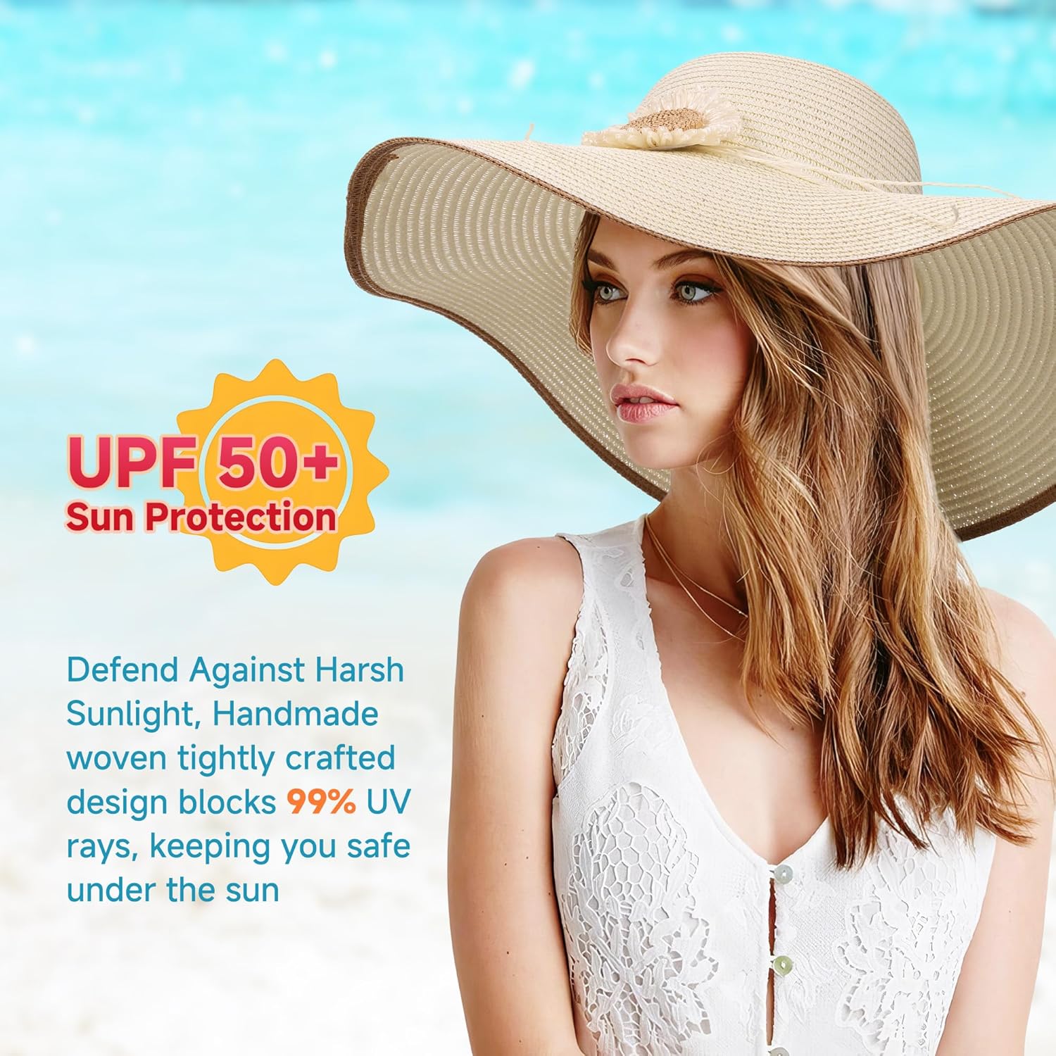 麦わら帽子 レディース UVカット 紫外線防止 ストローハット 夏 ビーチグッズ つば広 リゾート : HOYUKI - 通販 -  Yahoo!ショッピング JJZXD 新しい夏のカジュアルな女性の女性の麦わら帽子の日よけ帽キャップ夏のビーチビーチウェア日よけ帽 (Color :  B) Ayliss ... Ayliss レディース サン 麦わら帽子 つば広 UPF 50 ビーチ フロッピー ビーチハット 女性用 UV保護 サマービーチハ