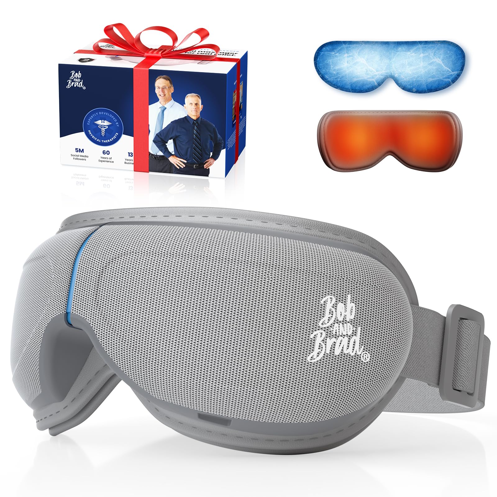 BOB AND BRAD Eye Massager with Heat and Cooling, EyeOasis 3 Eye Mask for Migraines FSA Eligible/HSA Eligible, Heated Face Massager for Eyes Strain Relief Improve Sleep, Birthday Gifts for Women Men