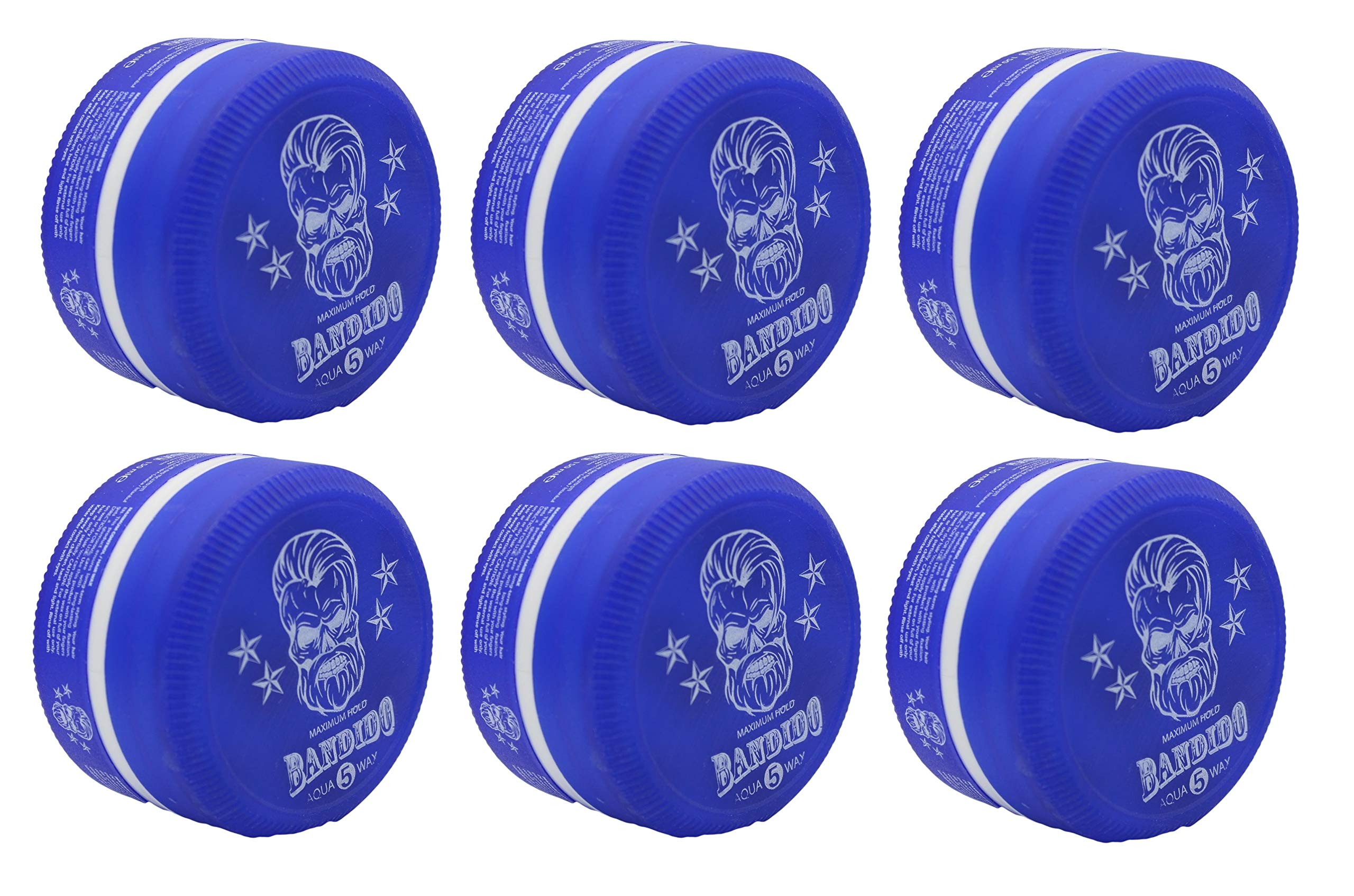 Bandido Aqua Hair Wax Nr.1-8 Matt Fiber Haarwachs Haar Styling Wachs Herren Haargel 150ml Gel Wax Haarwax Matte Look natürliches aussehen Starker Halt für jedes Styling Friseur bedarf (6x, Nr.5)