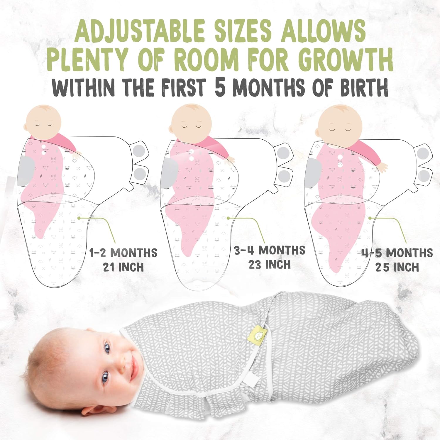 Organic Baby Swaddle Sleep Sacks - 3-Pack Newborn Baby Swaddles 0-3 Months - Ergonomic Baby Sleep Sack - Infant Swaddle Sleep Sacks - Swaddling Wrap Blanket Sleeping Bag for Newborn, Infant, Premie : Baby