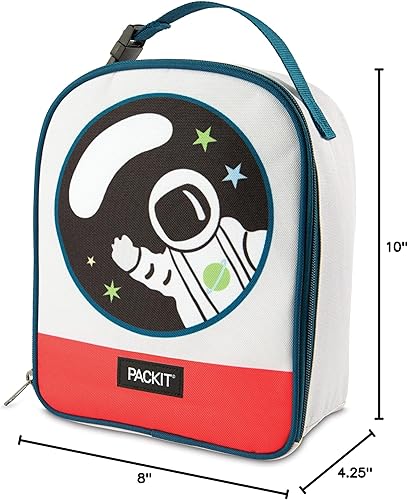 Miniatura 7 de PackIt Lonchera congelable para tiempo de juego, Spaceman, construida con tecnología EcoFreeze, plegable, reutilizable, cierre con cremallera con