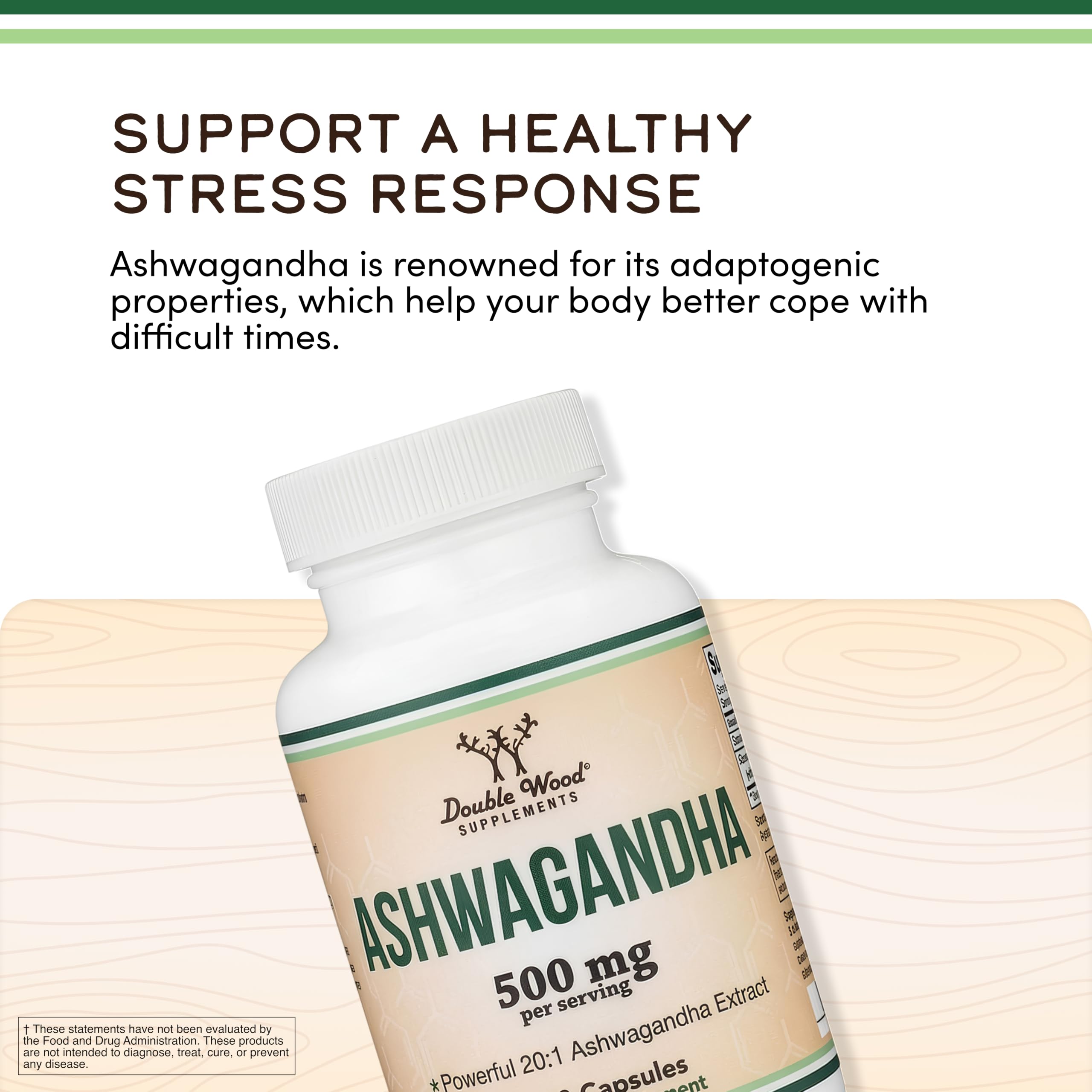 Ashwagandha 500mg 20:1 Extract, Root Extract, 120 Capsules — Amazon image 5