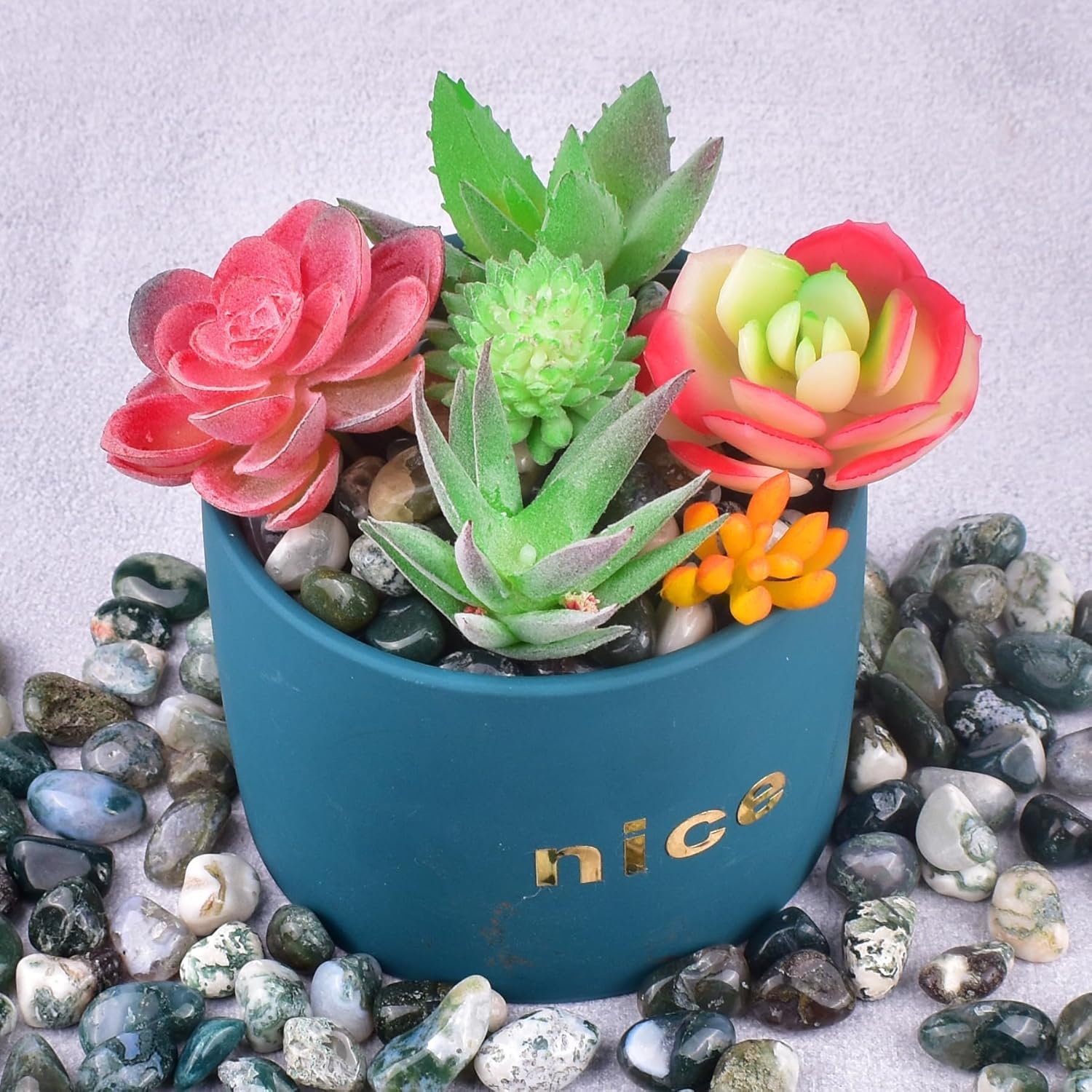 Polished Moss Agate Crystals - 72 Pcs, 0.5" 10 oz Handpicked Natural Tumbled Gemstones Rocks, Pebbles for Reiki, Chakra, Healing Home Decor - Image 7