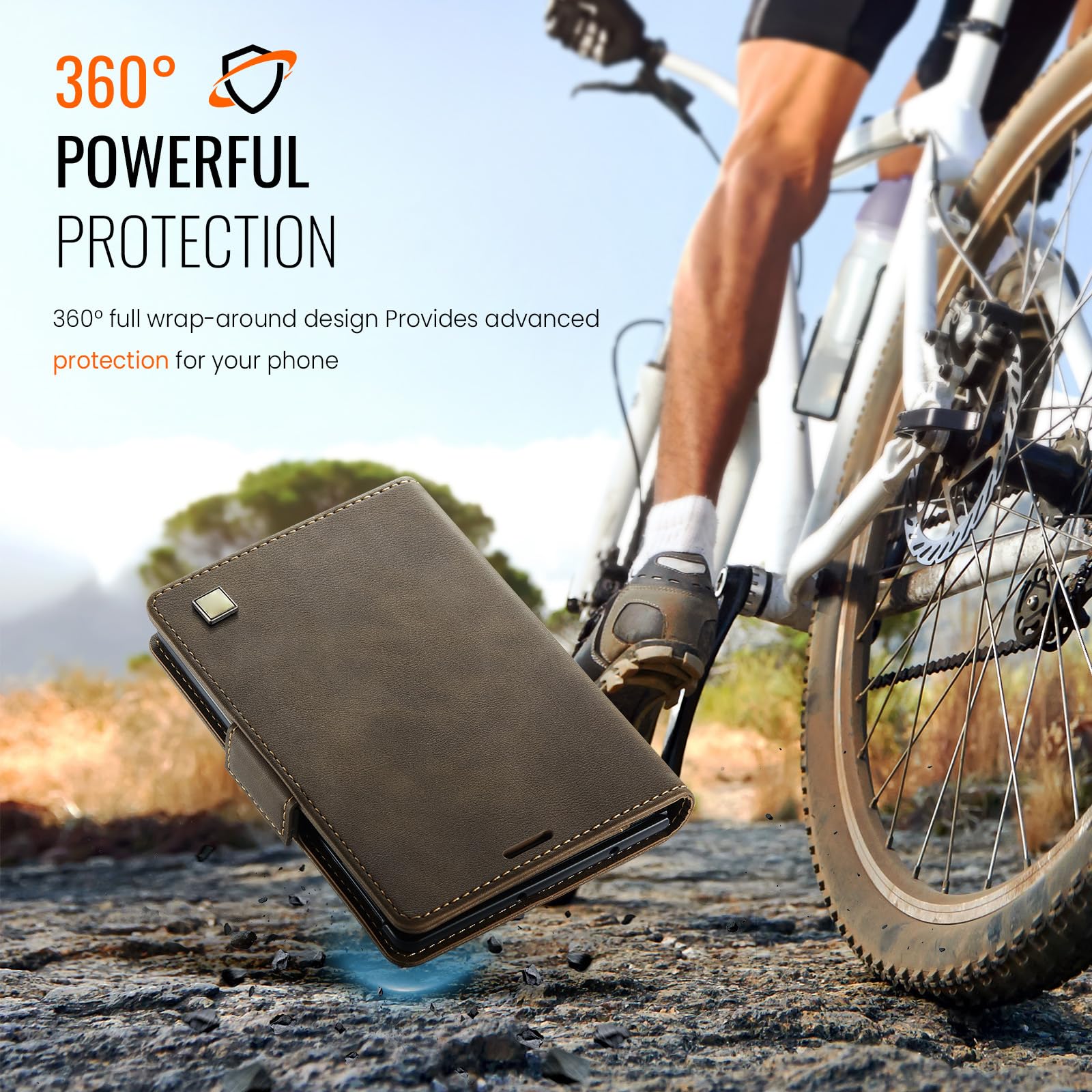 Flip Cover Per Samsung Galaxy Z Fold 8, Portafoglio Custodia in Pelle | Funzione di Appoggio Chiusura Magnetica Guscio Affari Antiurto Completa,Caffè,Fold 8