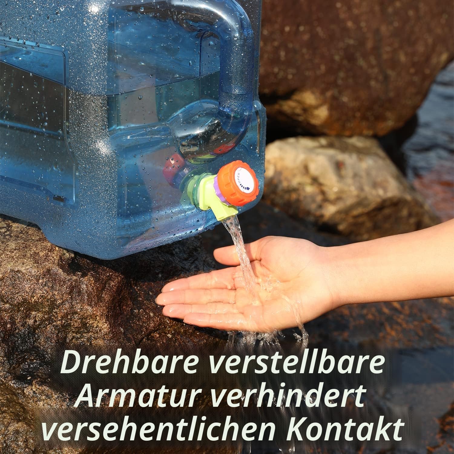 Wasserbehälter mit Hahn, 5-22L Kunststoff Wasserkanister, Camping Wasserkanister, Wasserbehälter für Küche, RV, Van, Camping, Schule, Krankenhaus, Outdoor, Garten