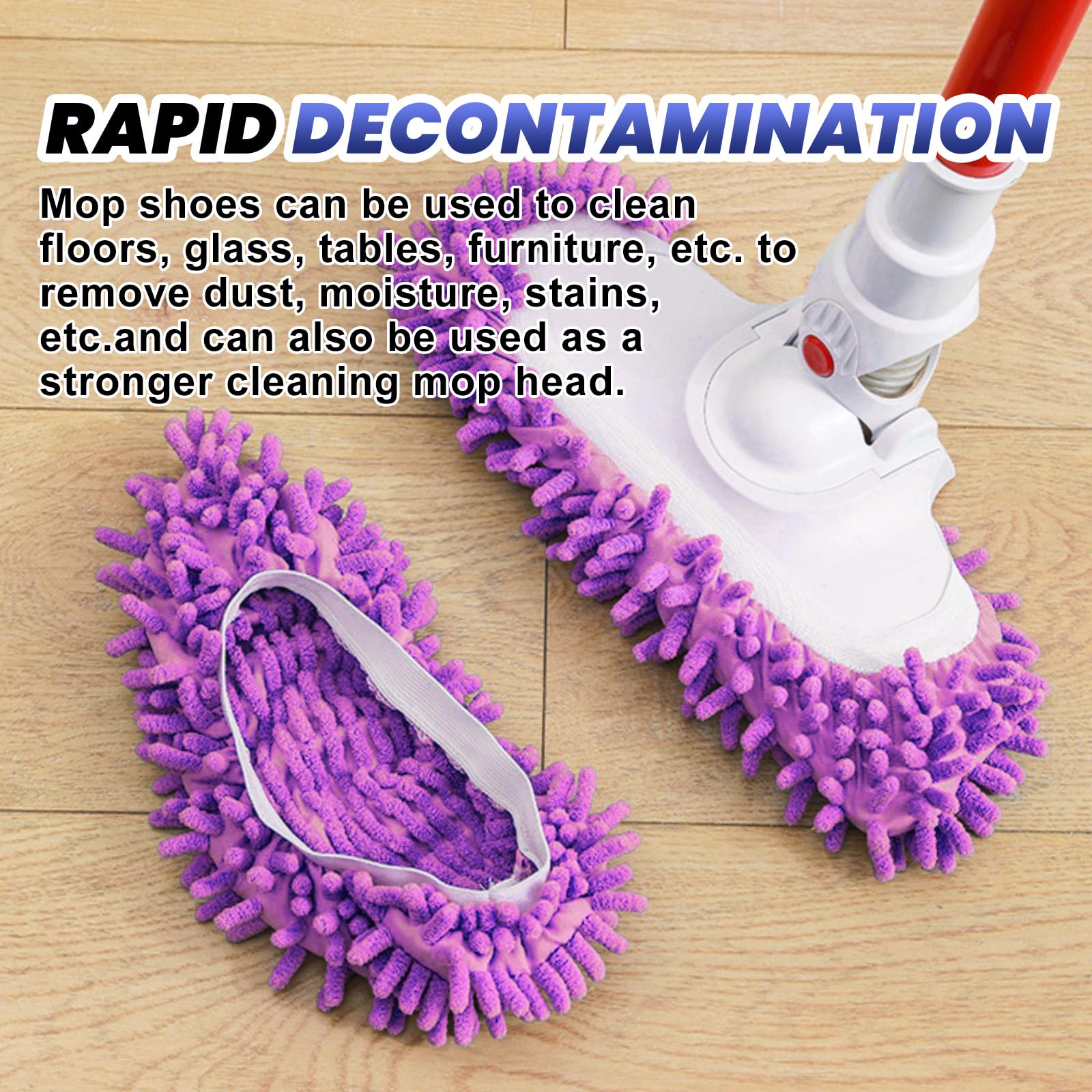 4/2/1PCS Pantofole Mop per la polvere Calzini per i piedi Tappi per mop Multi-Funzione Pulizia del pavimento Velluto corallo Coperture per scarpe pigre Polvere Detergente per capelli  15