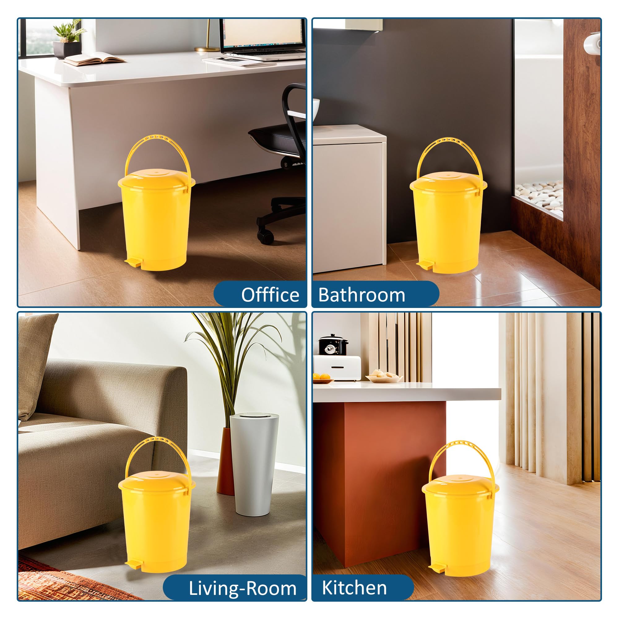 10L Pedal Bin - Hands-Free Kitchen & Bathroom Waste Bin -7