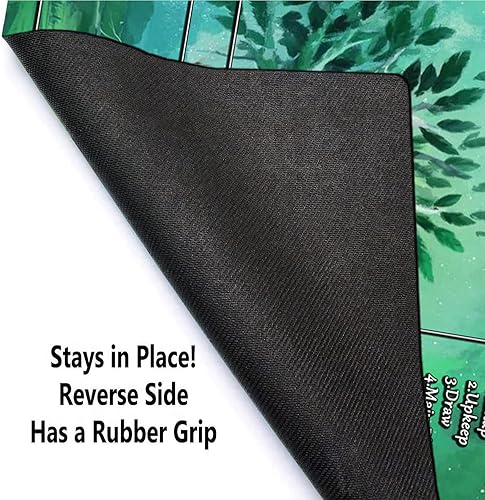 Miniatura 4 de Tapete de juego TCG de pintura AI, tapete de juego MTG con zona, 24 x 14 pulgadas, superficie lisa para colección de goma, diseño de pantano oscuro