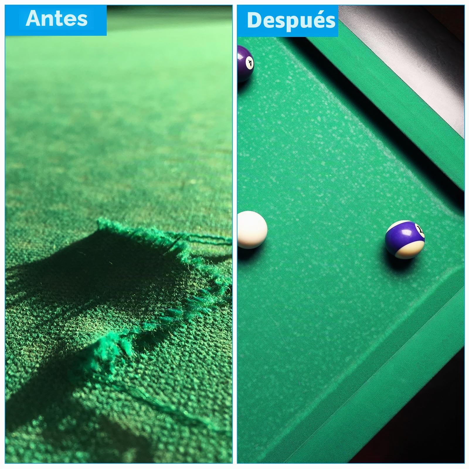 PATIKIL Paño de Billar de Mesa de 8 Pies con 6 Tiras de Paño Azul