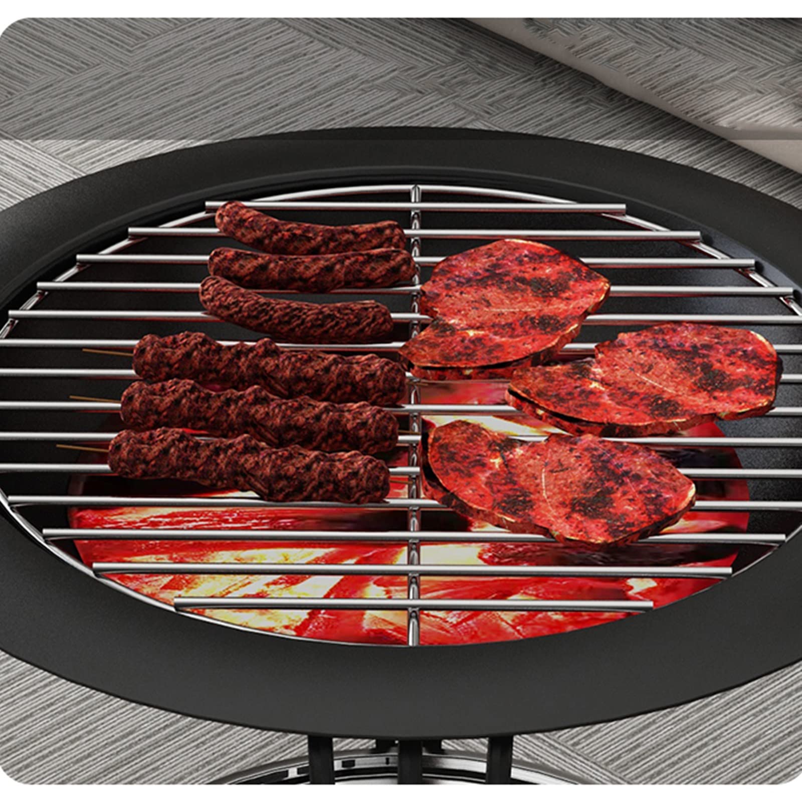 Grill Grillowy Domowy piec do grilla Węglowy ogniowy Kryty grill Umywalka Ogrzewanie Piec węglowy Zewnętrzny stojak na pieczenia Gotuj herbatę Grill węglowy do grillowania(Duży)