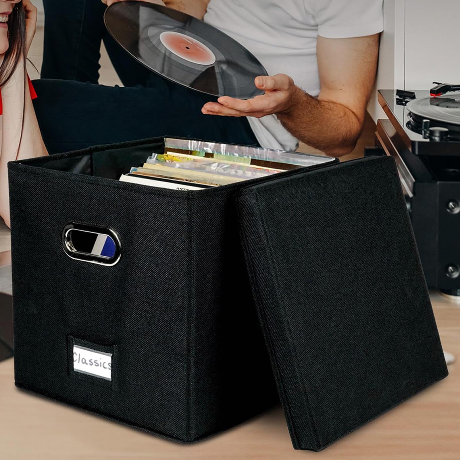 Amazon｜レコード収納ボックス - ビニール LP ホルダー、レコード