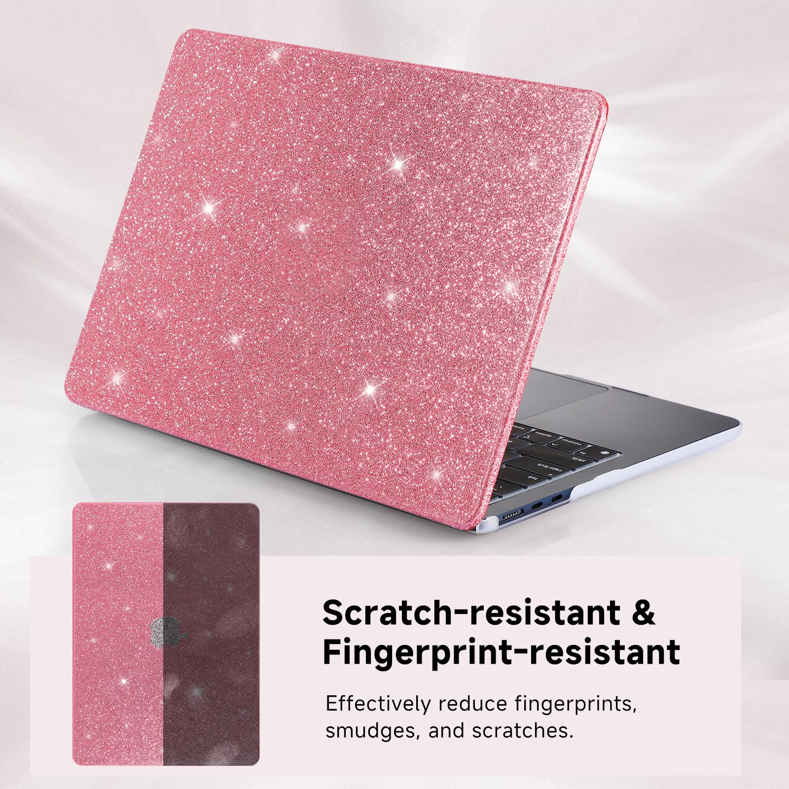 Funut Capa com glitter para MacBook Air 13 polegadas 2022 2021