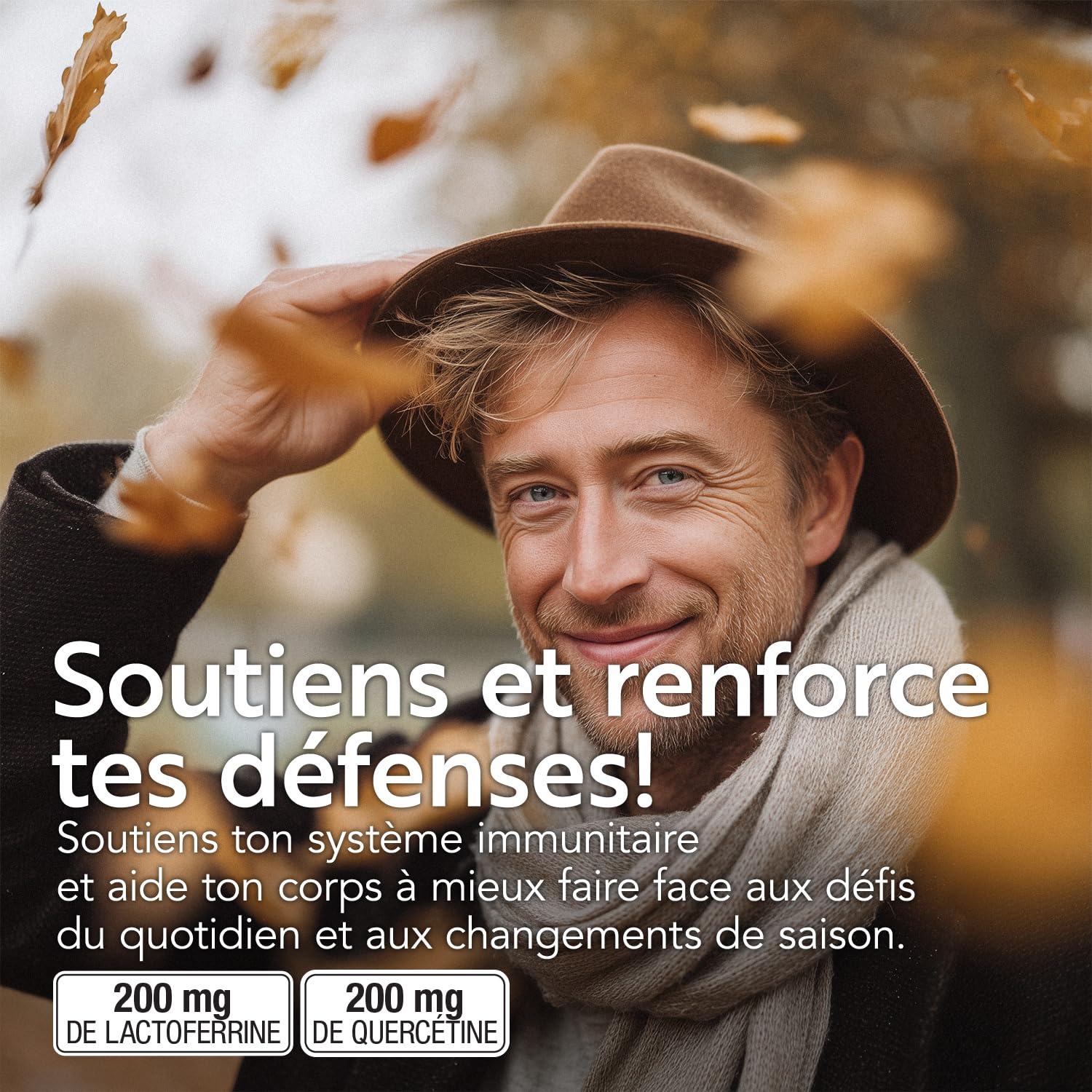 Lactoferrine Quercétine avec Vitamines C et D, PiùLife – 120 gélules