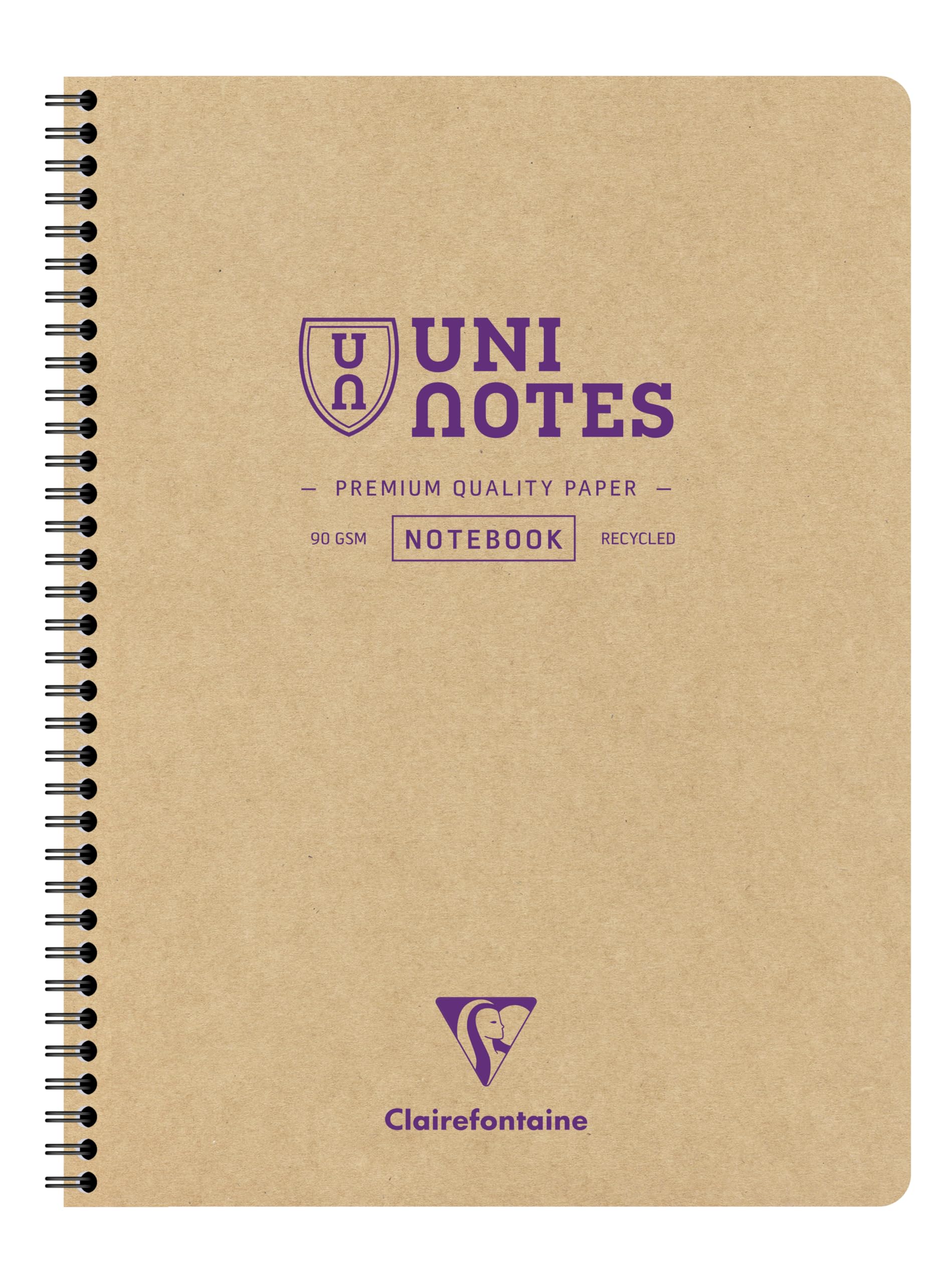 Clairefontaine 9853Cpack Lot 5 cahier spirale Uninotes A4 160p ligné Blanc