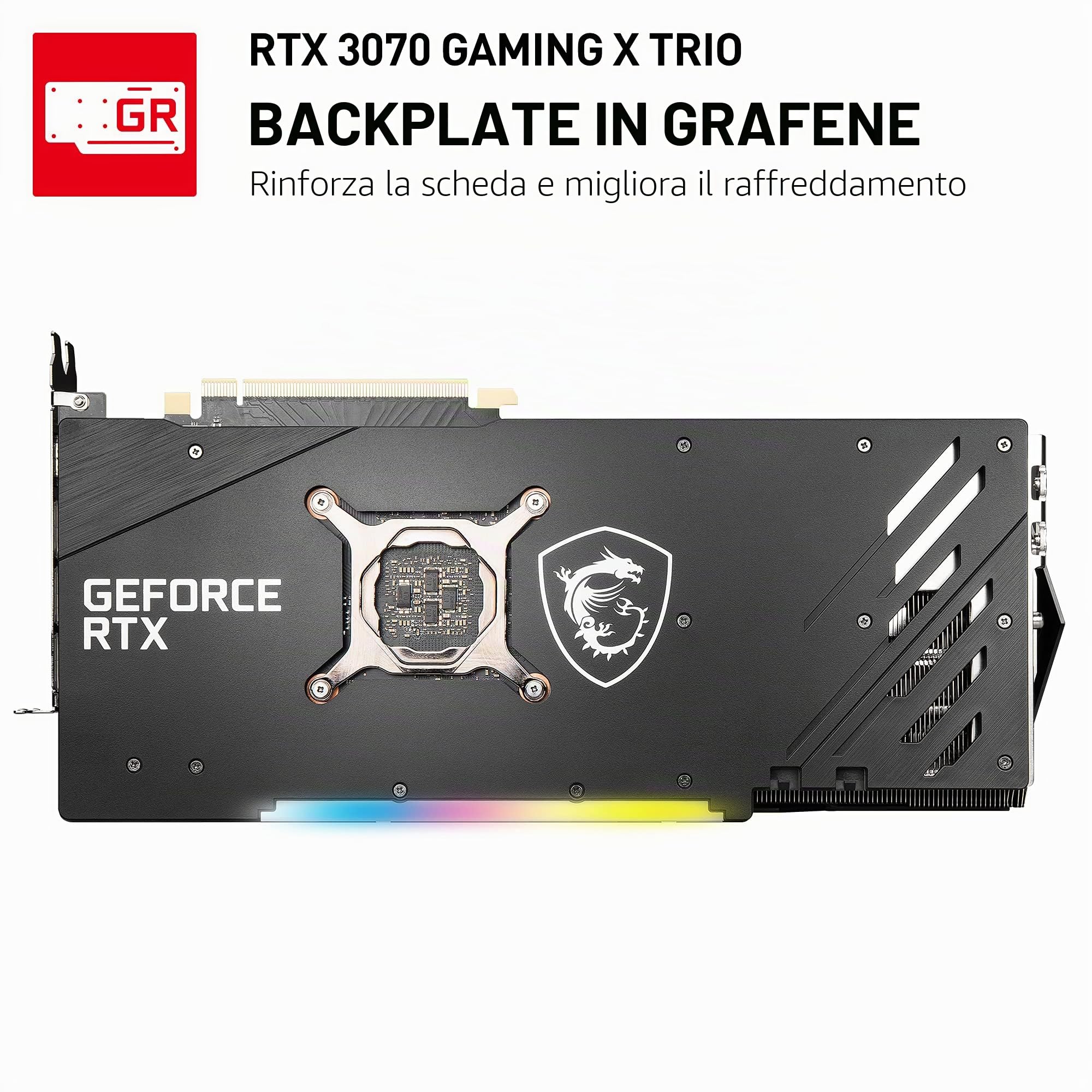 msi GeForce RTX 3070 GAMING X TRIO Scheda Video Gaming TRI FROZR 2, TORX Fan 4.0, 8GB GDDR6, 256 bit, PCI Express Gen 4, DisplayPort v1.4a, HDMI 2.1, Zero Frozr, ideale per 1440p, Ray Tracing