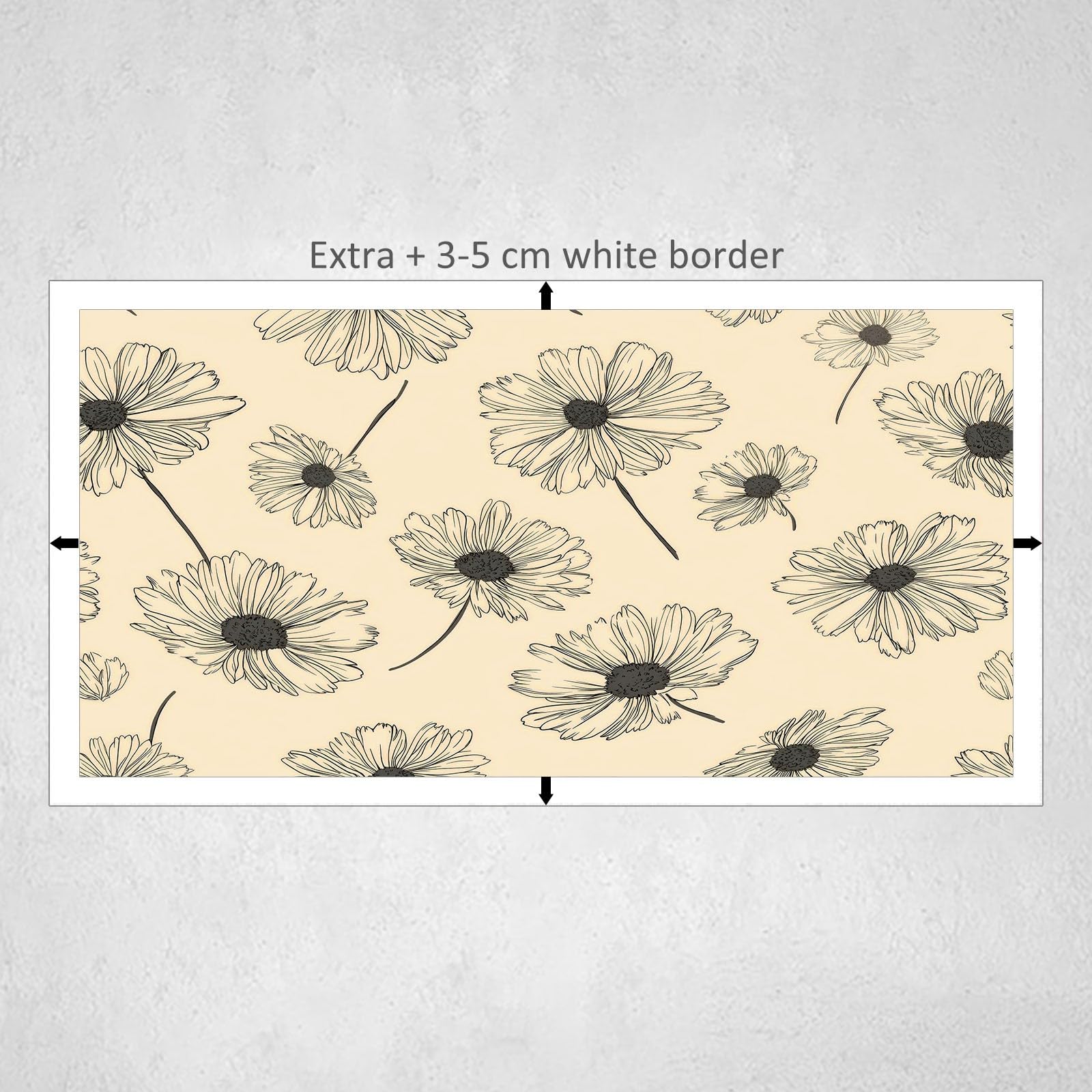 Generisch Land Pflanzen Blumen Streifen Modernes Leinwandbild 140L x 70B cm mit Rahmen, Vintage XXL Wanddeko für Wohnzimmer Geschenk Idee Einzug - Hochwertiger Kunstdruck auf Holzrahmen