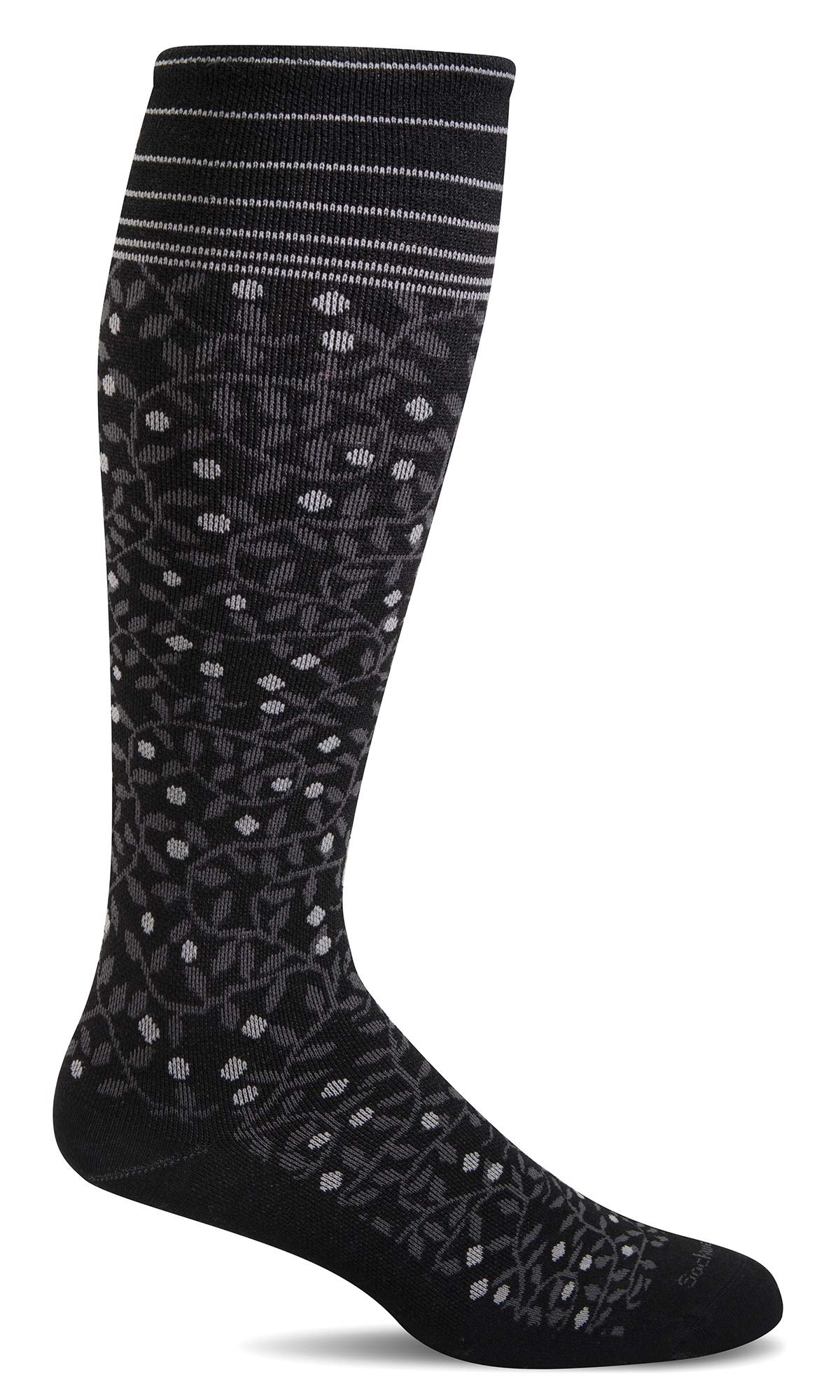 Sockwell damskie nowe liście mocne stopniowane skarpety kompresyjne (czarne, S/M)