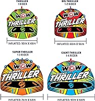 Vista 5 de Wow Sports Thriller Towable Deck Tube for Boating Adults, Tubing Boat Inflatable for Water Sports