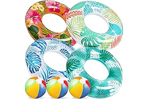 90shine 7PCS Luau Pool Floats: Hawaiian Summer Party Hits