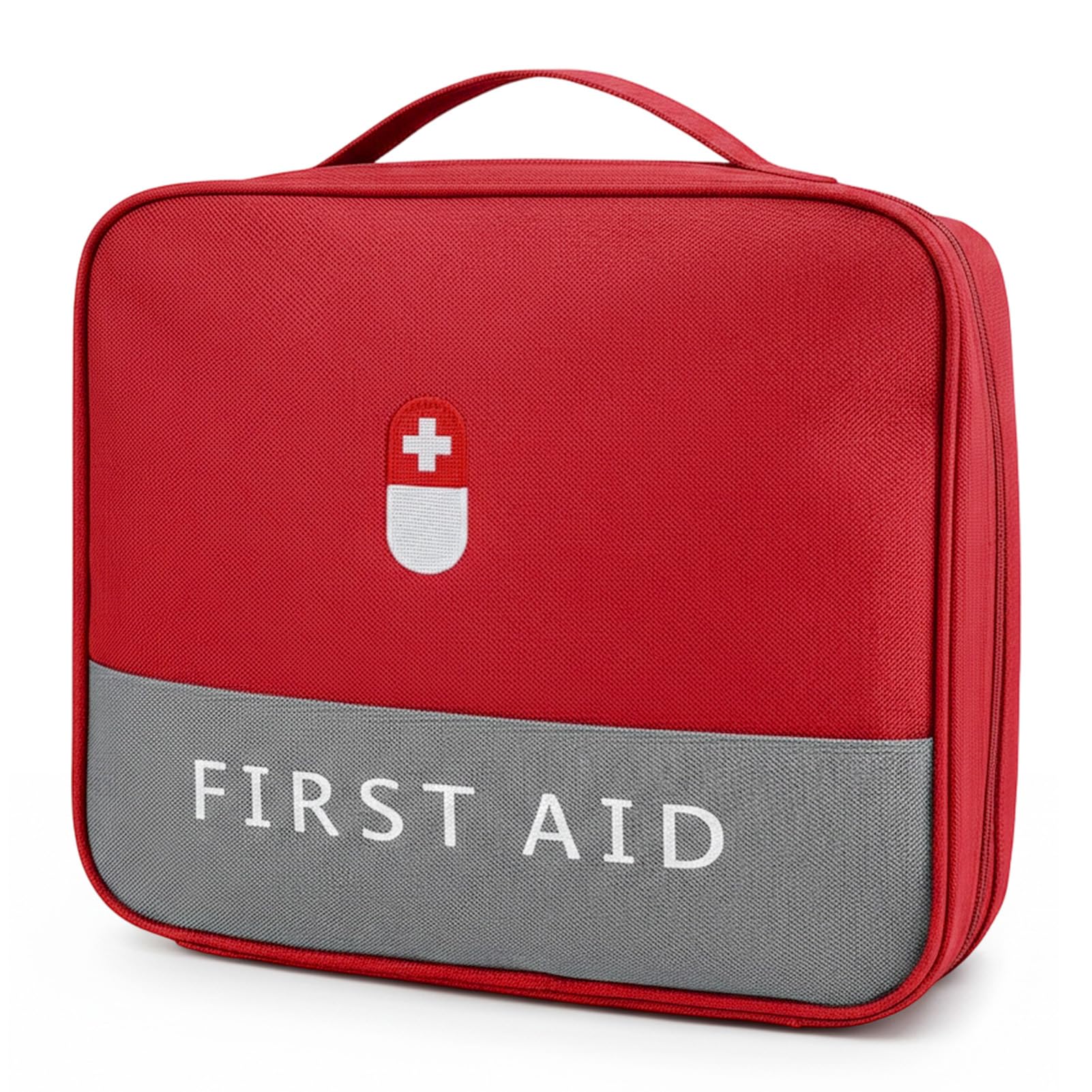 Vyuwast First Aid Bag Empty Kit, Red Empty Medicine Bags Oxford Fabric Material for Car Outdoors Camping Home Hiking Survival Kit