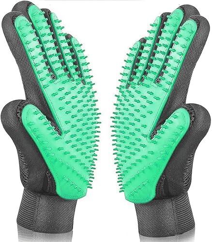 Fluffy Buddy Guantes de aseo para mascotas para perros y gatos, guantes para quitar el pelo de masaje suave para quitar el pelo y lavar, pelo largo