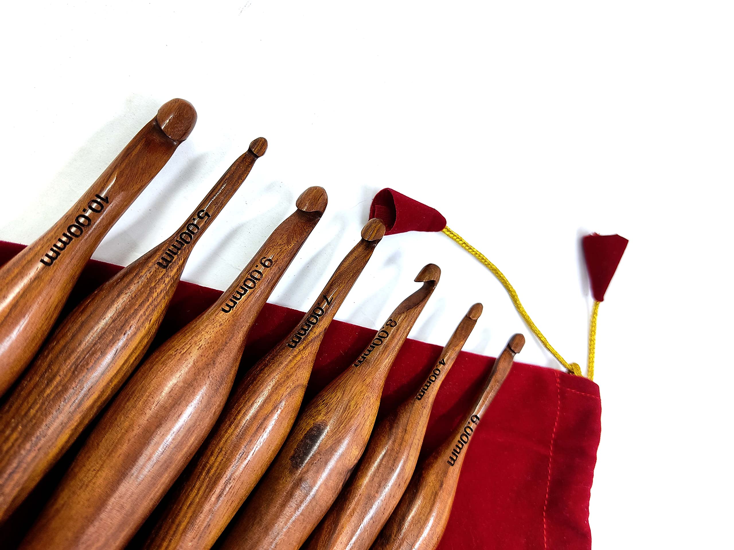 AF Luxury HANDICRAFTS - Uncinetto realizzato a mano per lavorare a maglia in lana, design unico, confortevole e confortevole uncinetto, in legno di bambù, per lavori a maglia