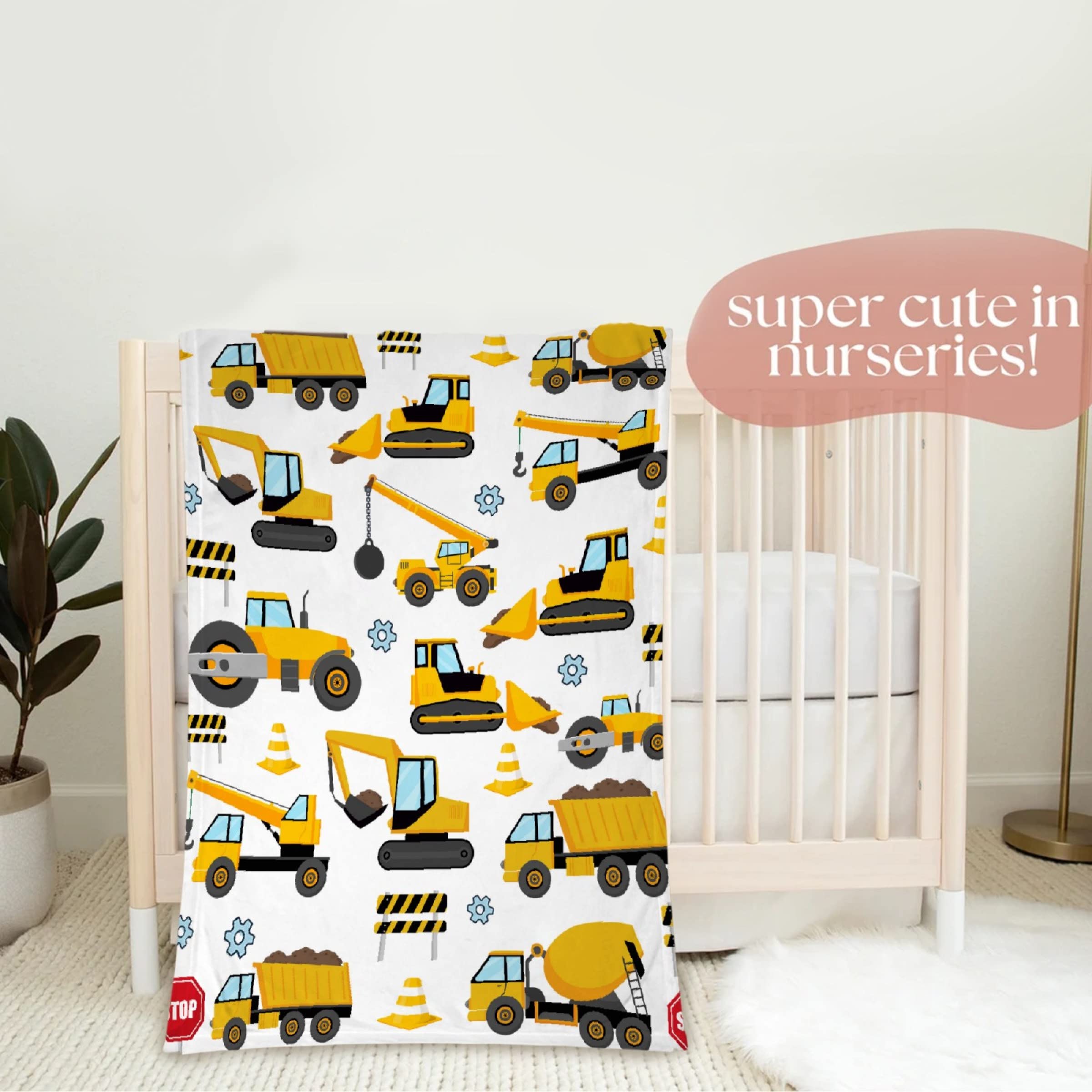 Ottoy Construction Trucks Baby Blanket Cozy Soft Swaddle Blanket Boys, Girls, Infant, Newborn Receiving Blankets Birthday Gifts 40