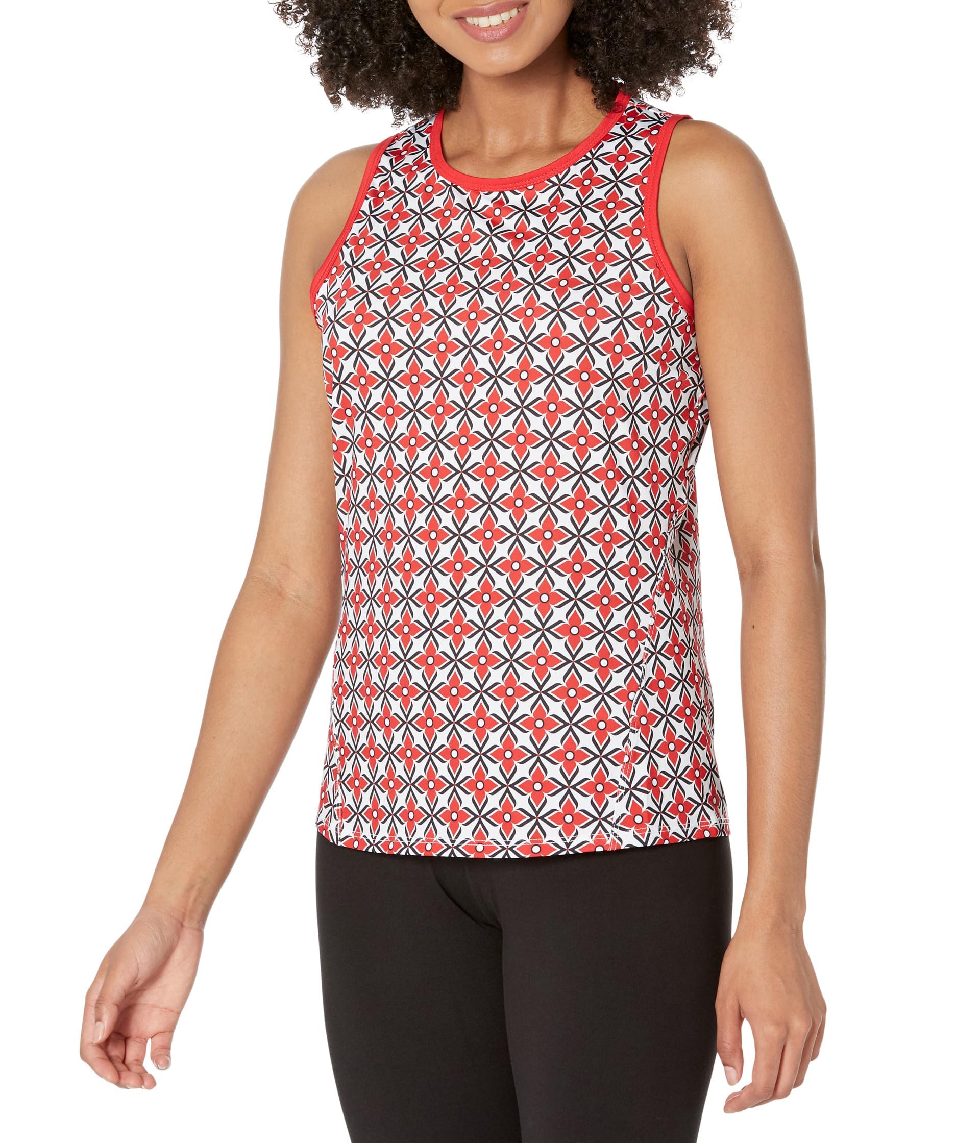 Quinlynn Sleeveless Tennis Tank Windmill Geo SM