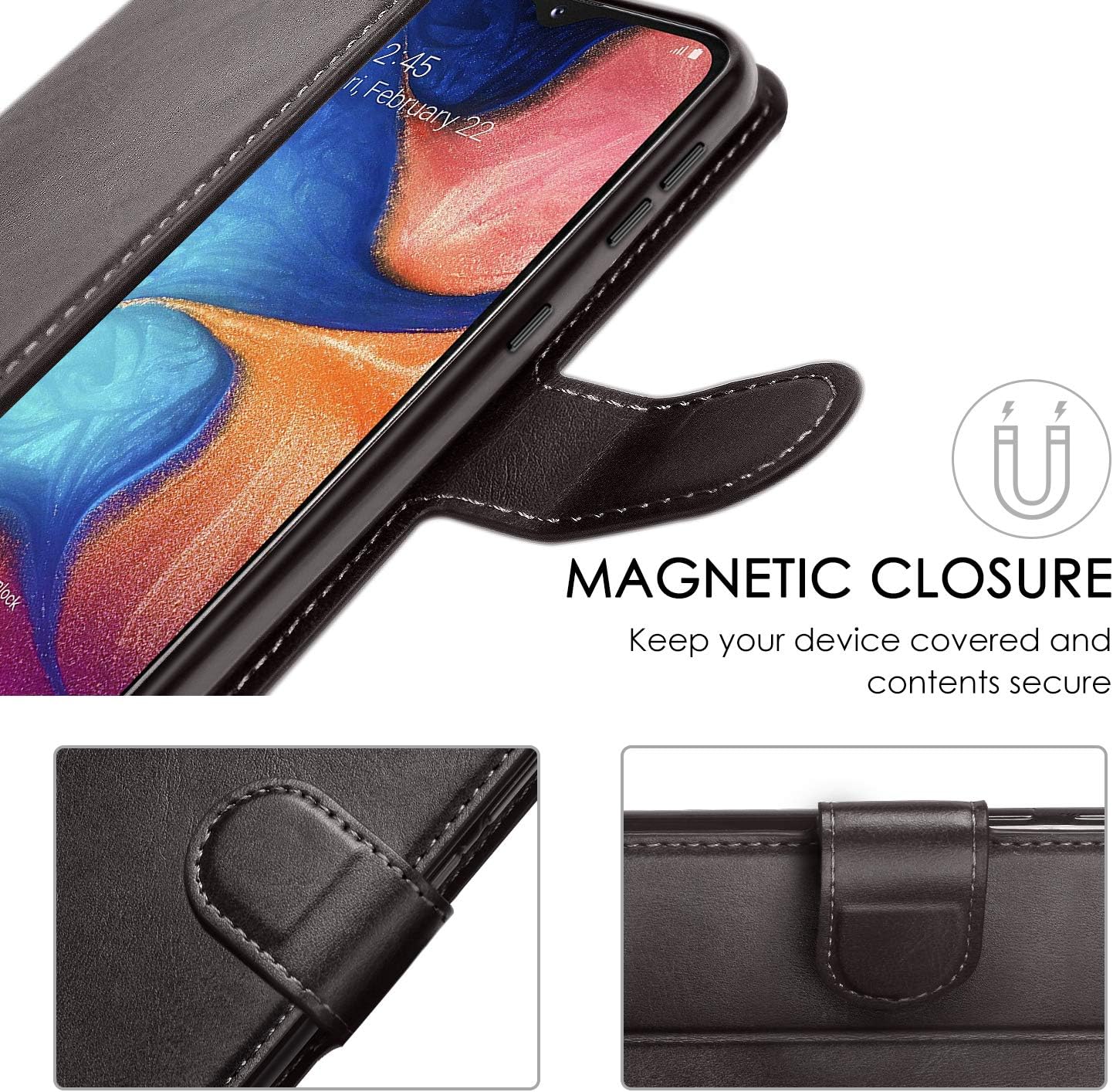 ykooe Case for Samsung Galaxy A10E (5.83") Leather Wallet Flip Case with Card Slots Protective Cover for Samsung Galaxy A10E