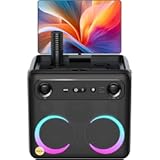 Ikarao Smart Karaoke Machine for Adults - with Lyrics Display, 32GB Karaoke Tablet, 2 Wireless Mics, Professional Karaoke System, 300W Peak Power, 4 DJ Lights, Karaoke Speaker for Any Occasion