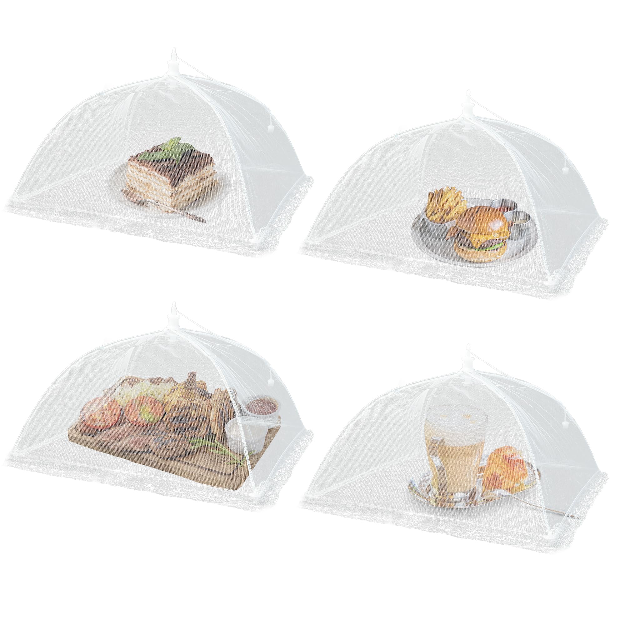 Lebensmittelabdeckungen 4er Set – 12 Zoll Pop-Up Mesh Netzab