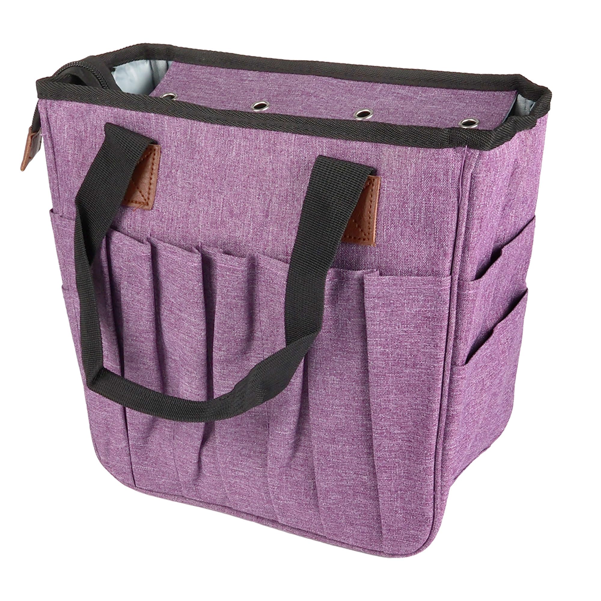BambooMN JubileeYarn Square Fabric Yarn Storage Tote Bag - Purple - 1 Bag