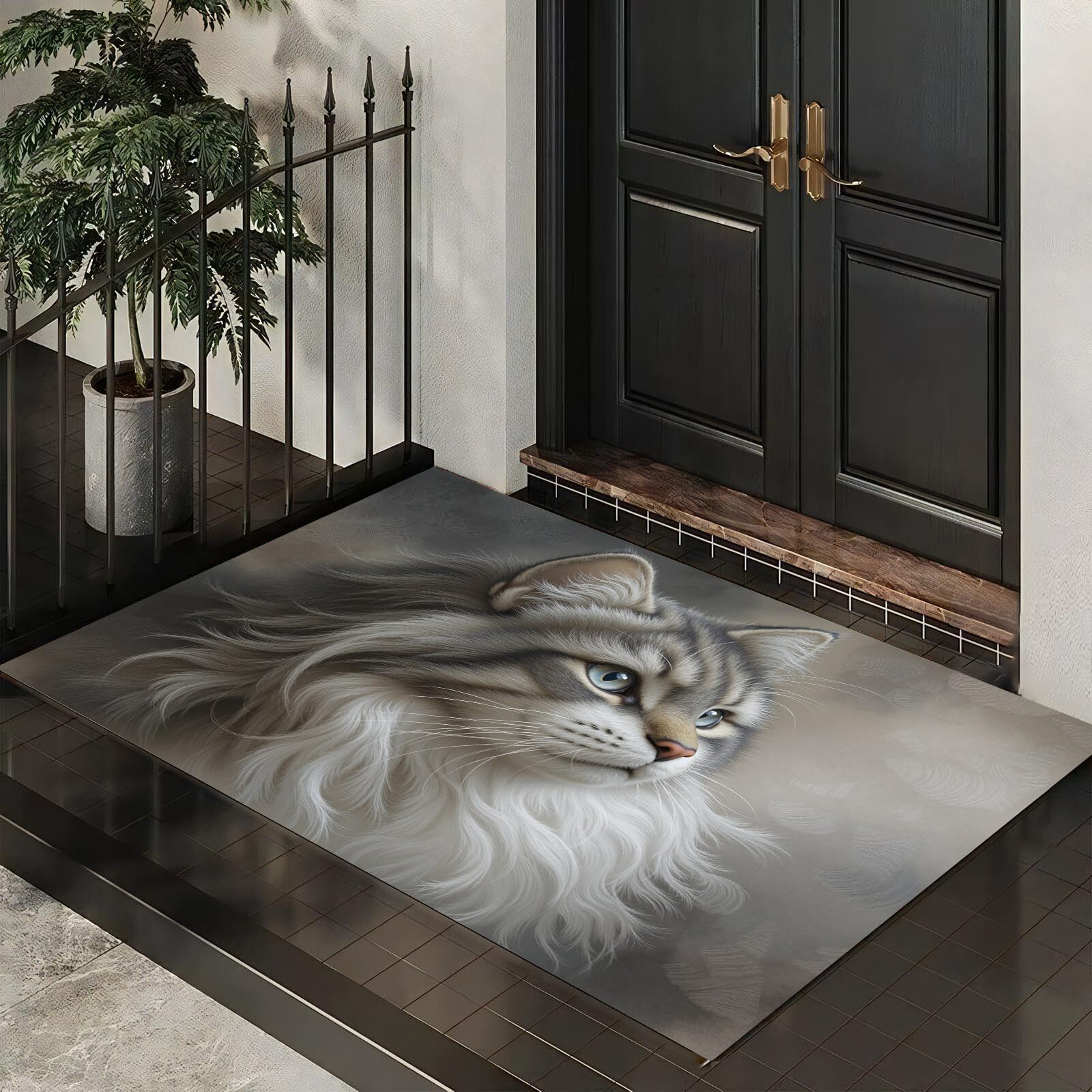 Paillasson intérieur chat tapis absorbant antidérapant entrée 60x90