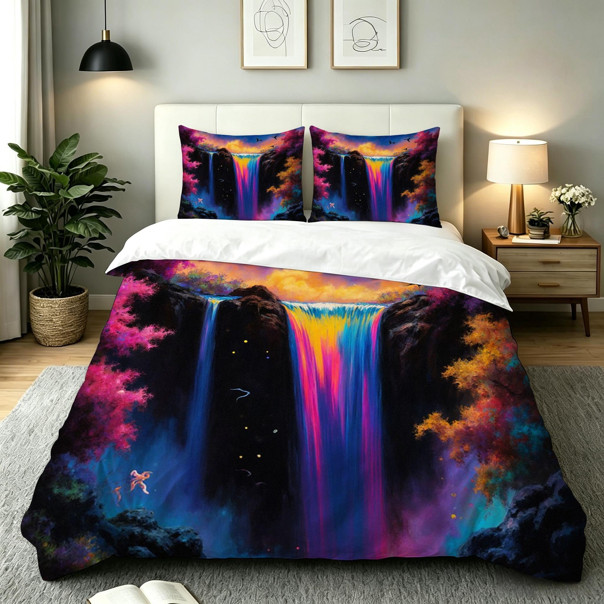 Housse de Couette 200x200 Cascade Colorée en Microfibre AW6748